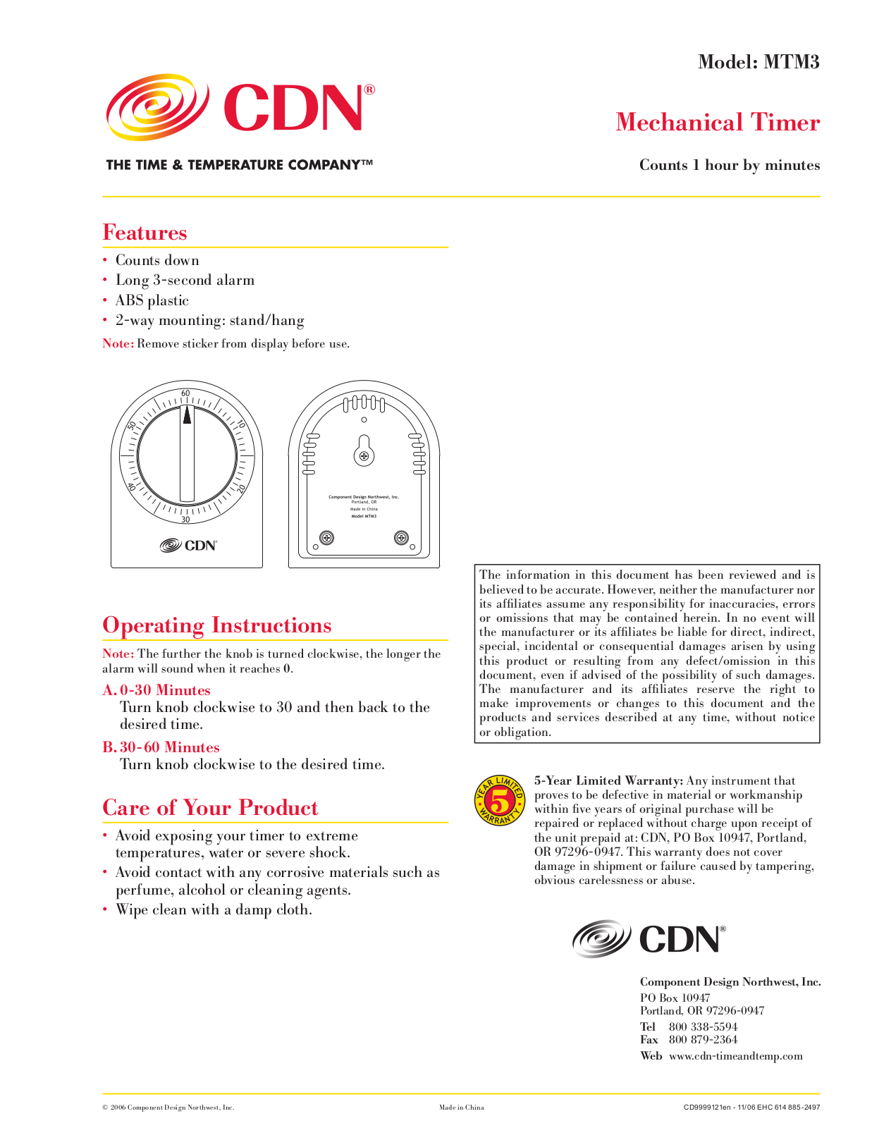 CDN MTM3 User Manual