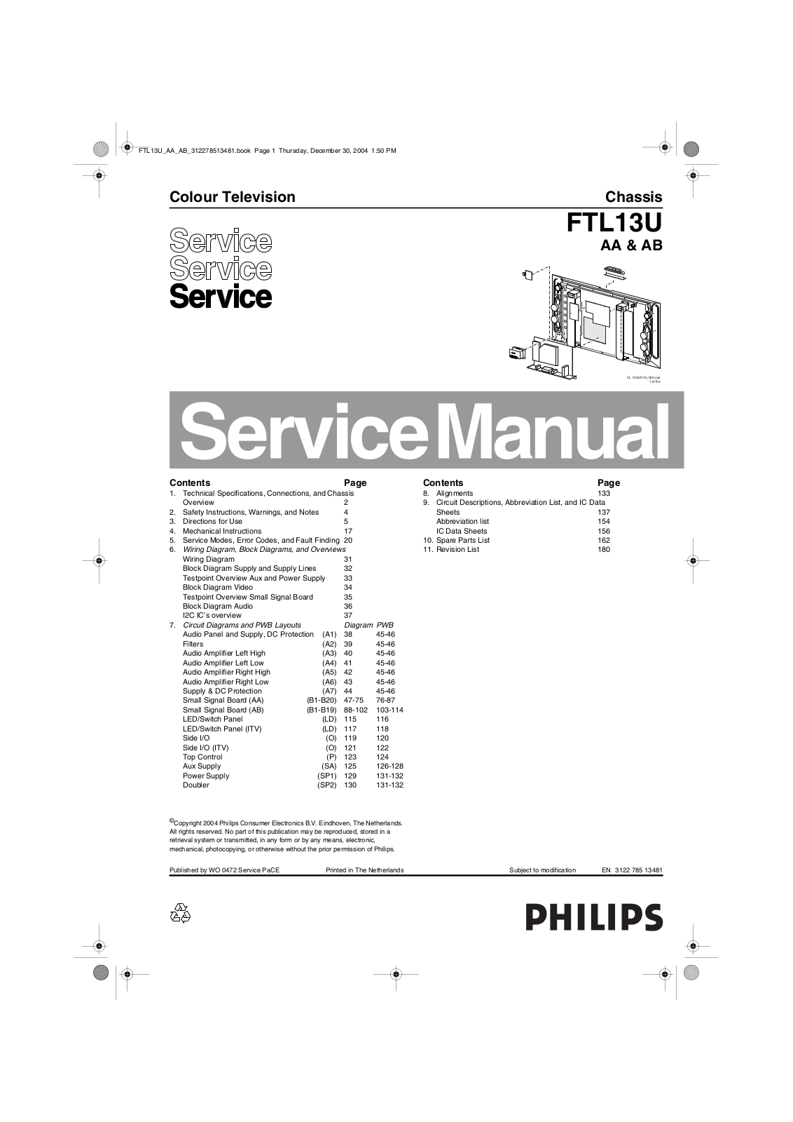 Philips 30PF9975-17 Schematic