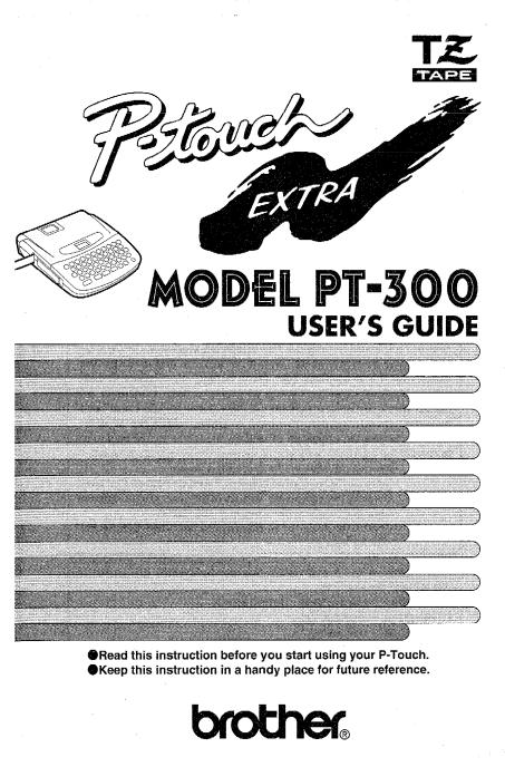 Brother PT-300 User Manual