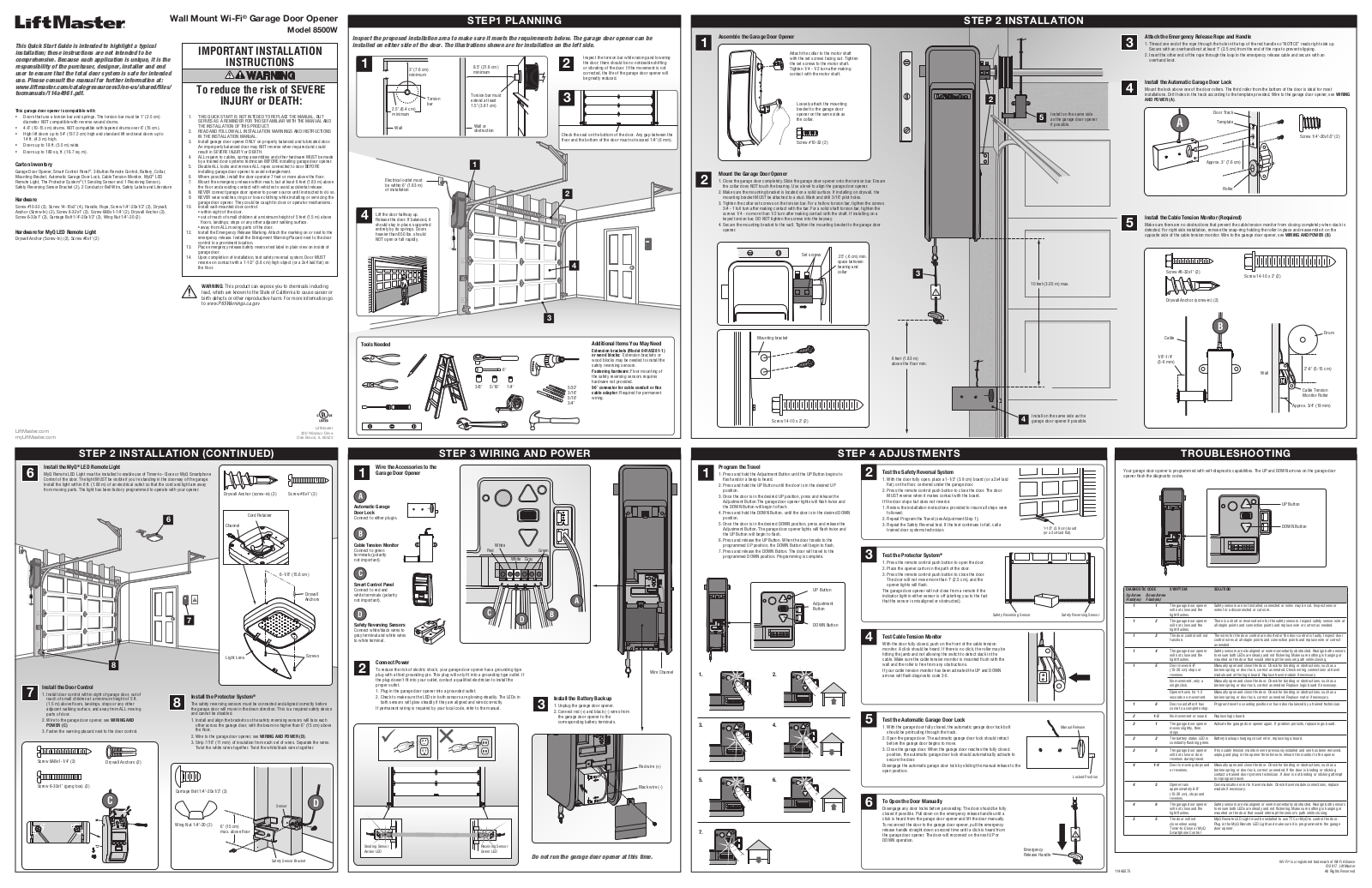 Liftmaster 8500W User Manual