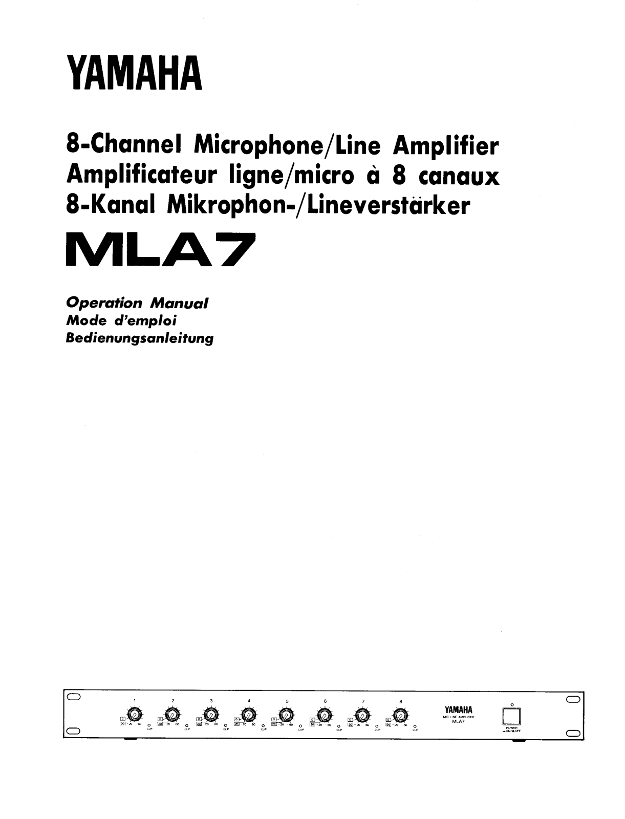 Yamaha MLA7 User Manual