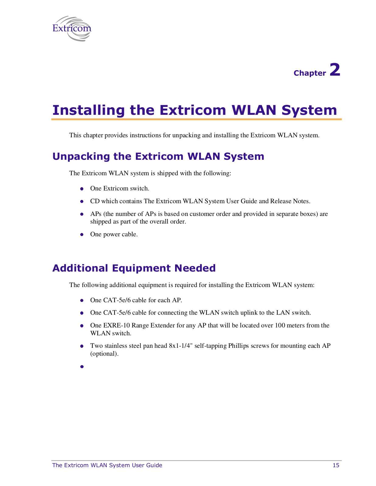 Extricom EXRP40E, EXRP20E Users Manual