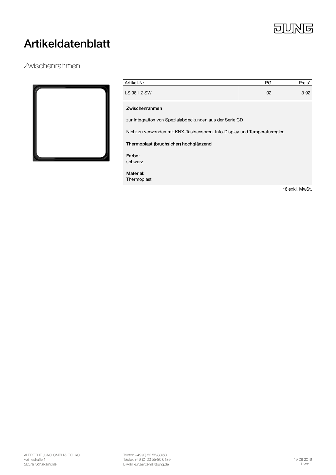 Jung LS 981 Z SW User Manual