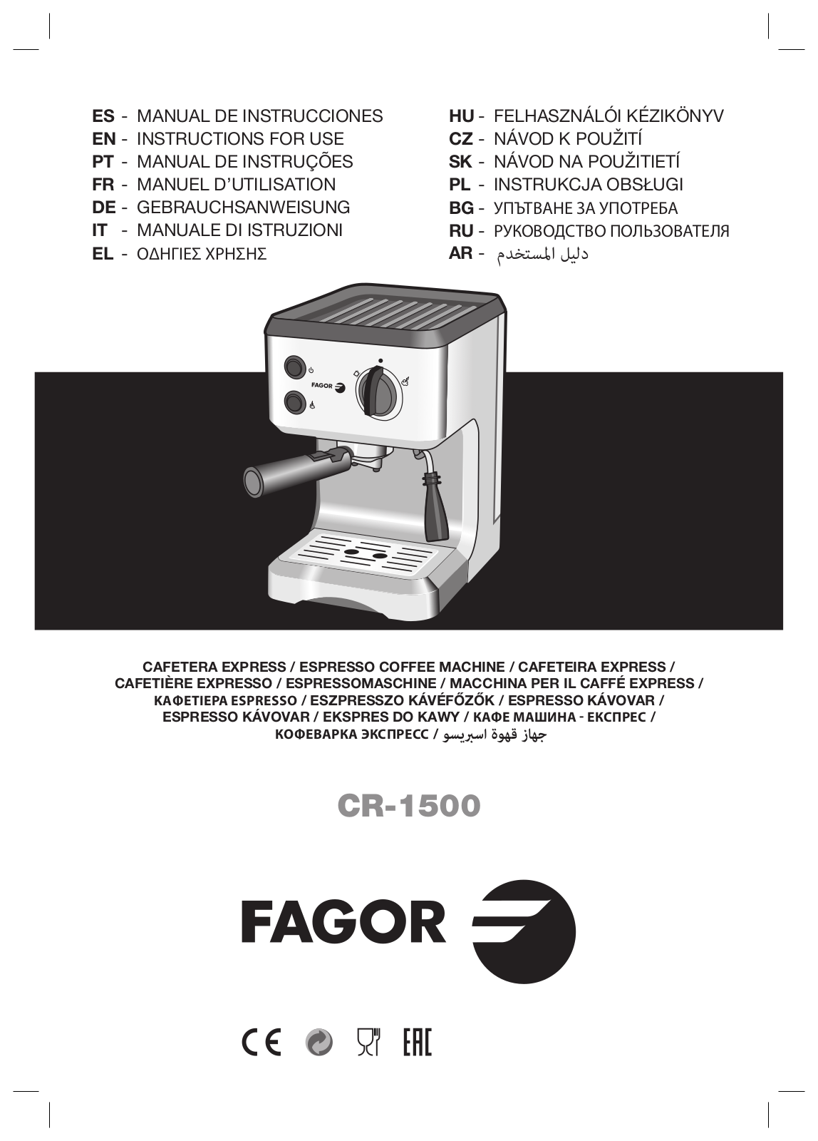 Fagor CR-30 User Manual