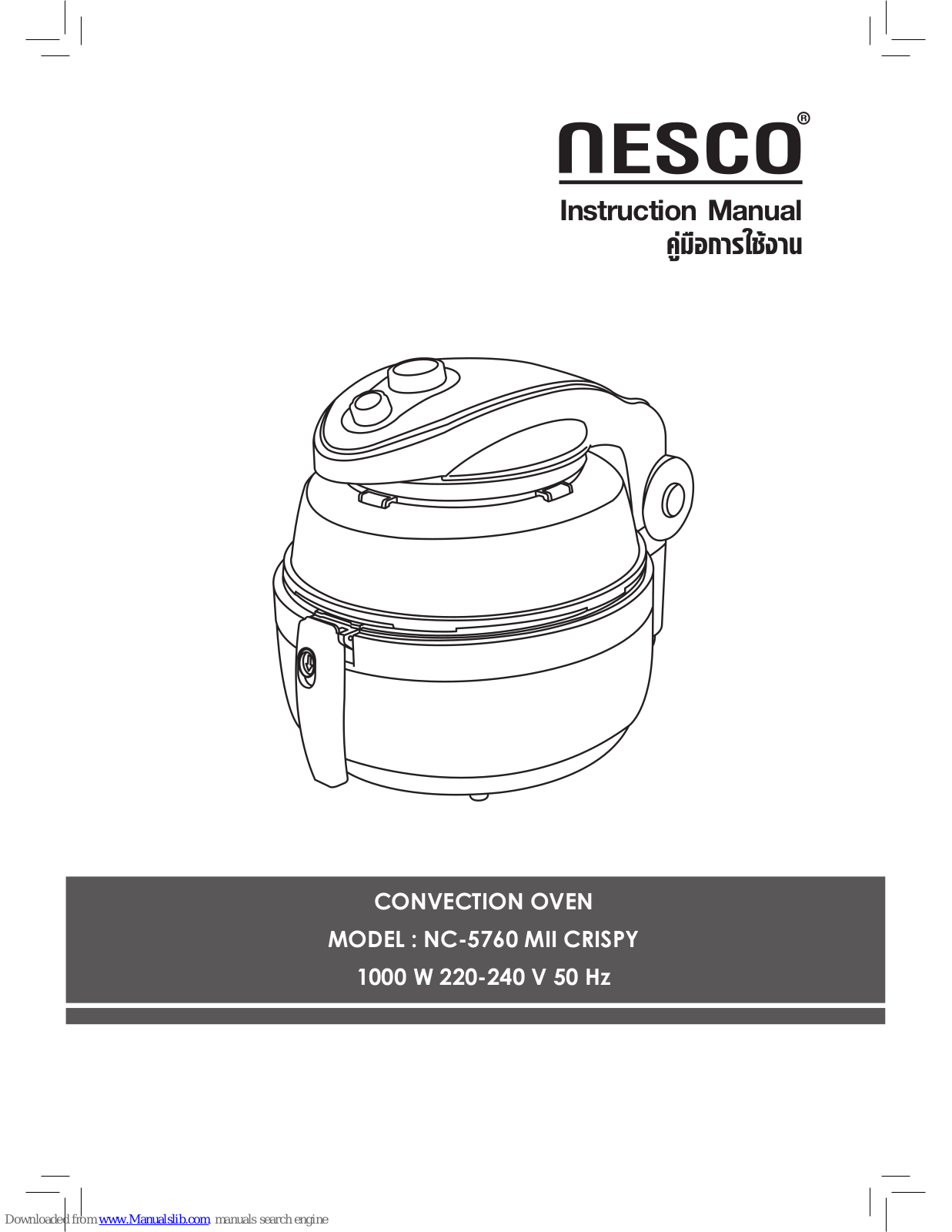 Nesco NC-5760, NC-59301 Instruction Manual