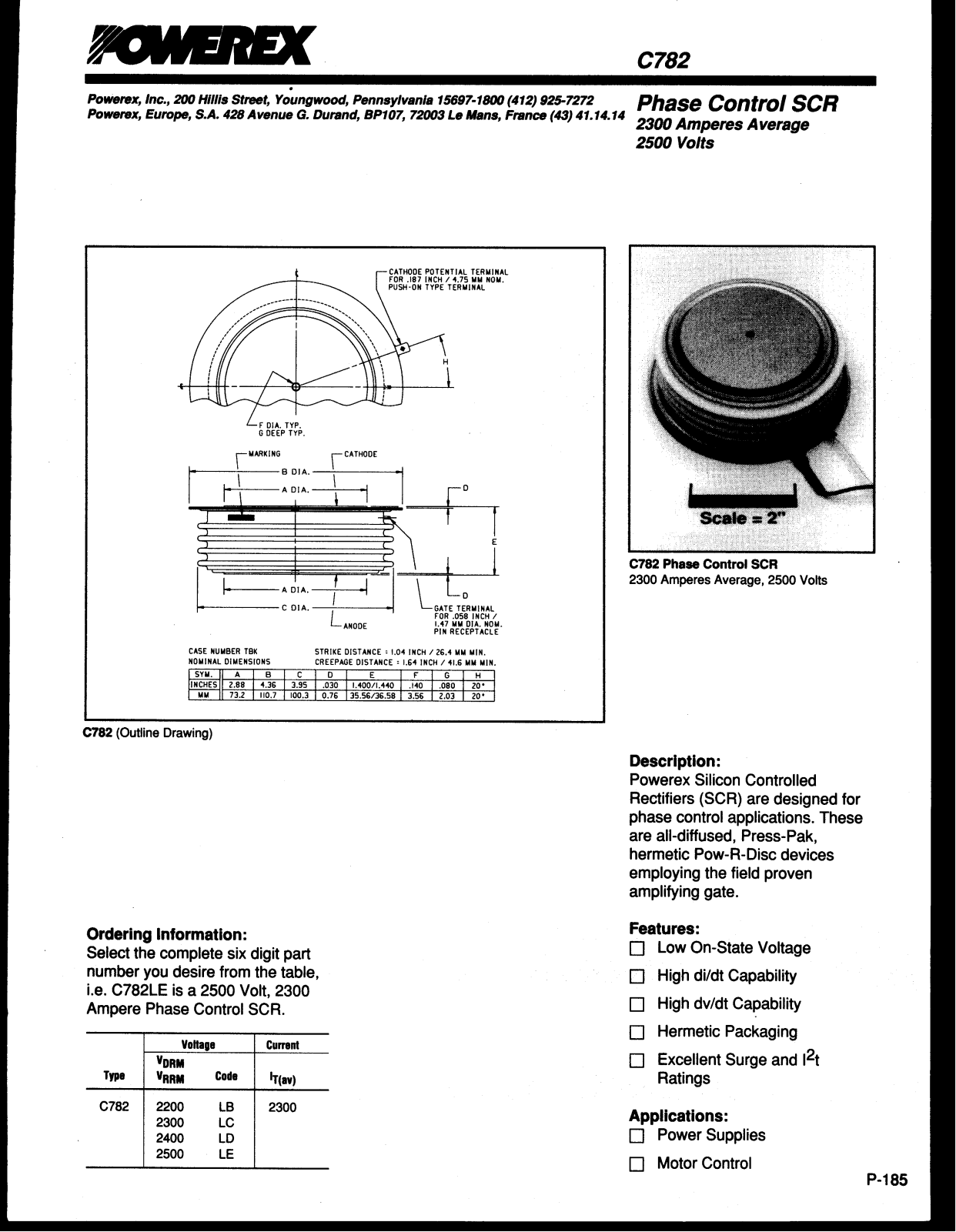 POWEREX C782LD, C782LC, C782LB Datasheet