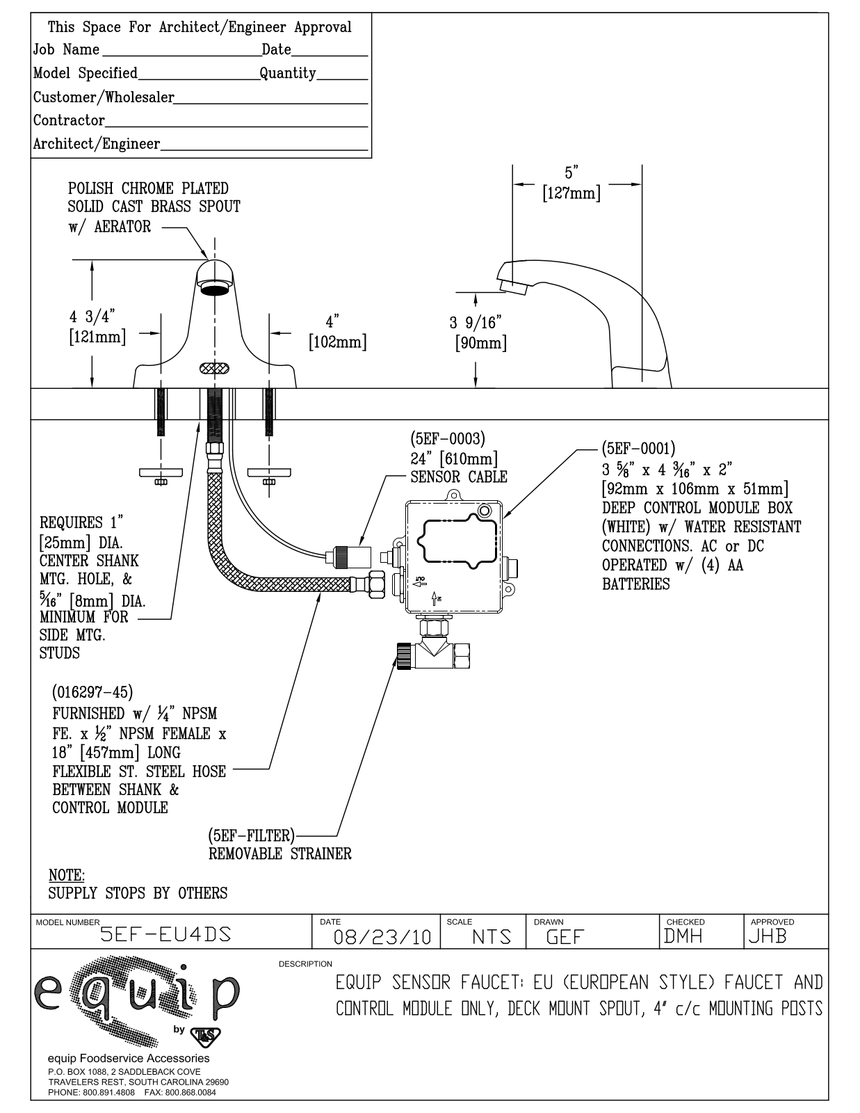 T&S Brass 5EF-EU4DS User Manual