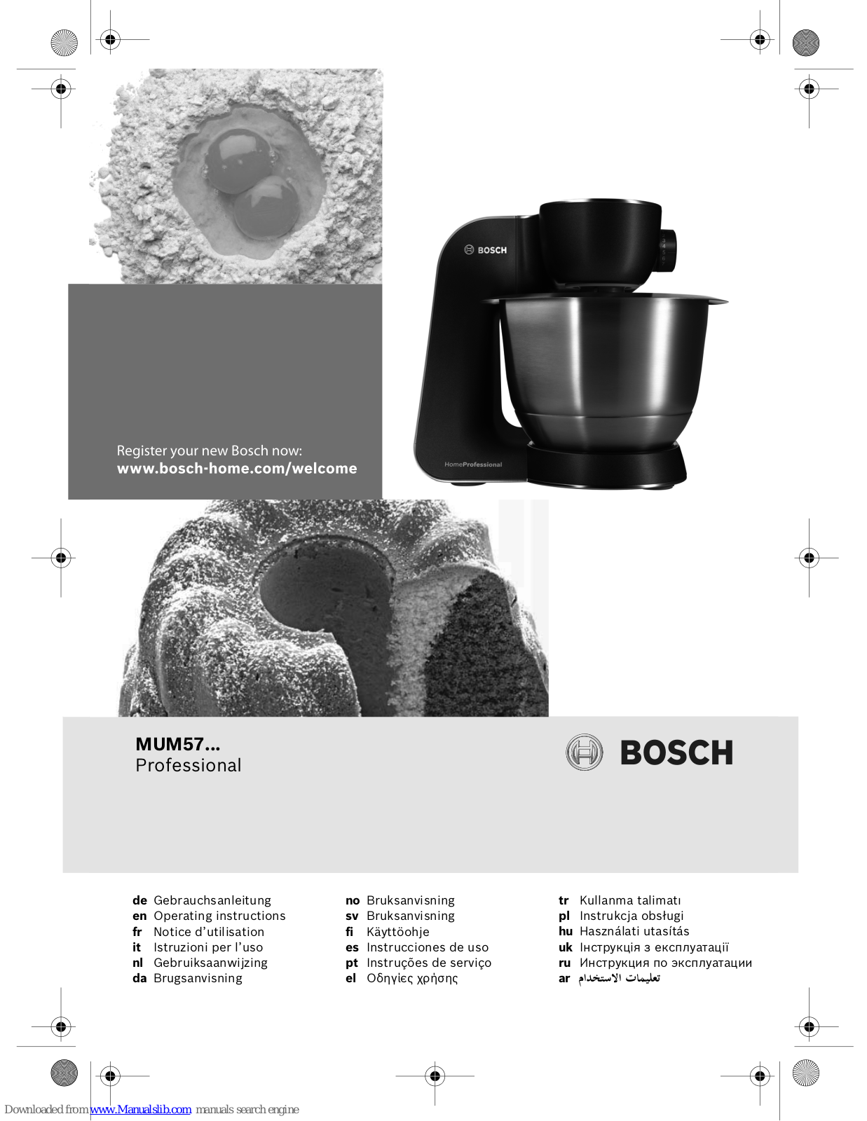 Bosch MUM57 Operating Instructions Manual