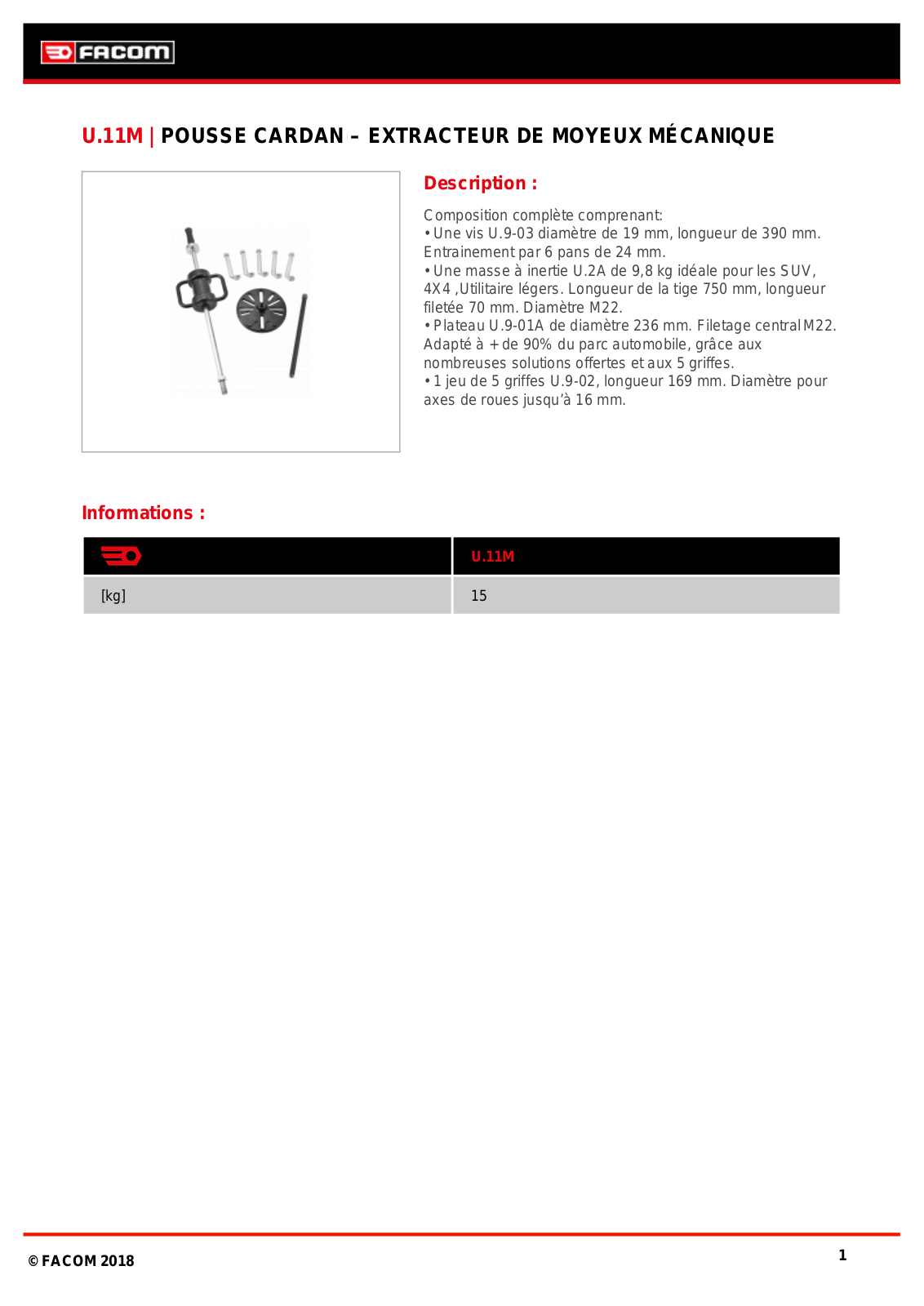Facom U.11MPF Specification - ManualMachine.com