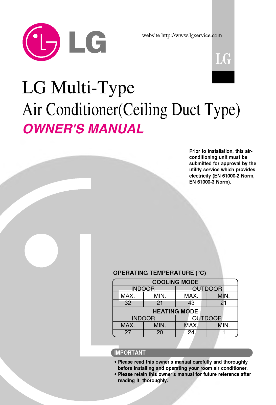 LG MB24AHL N20, MB18AHL N20 User Manual