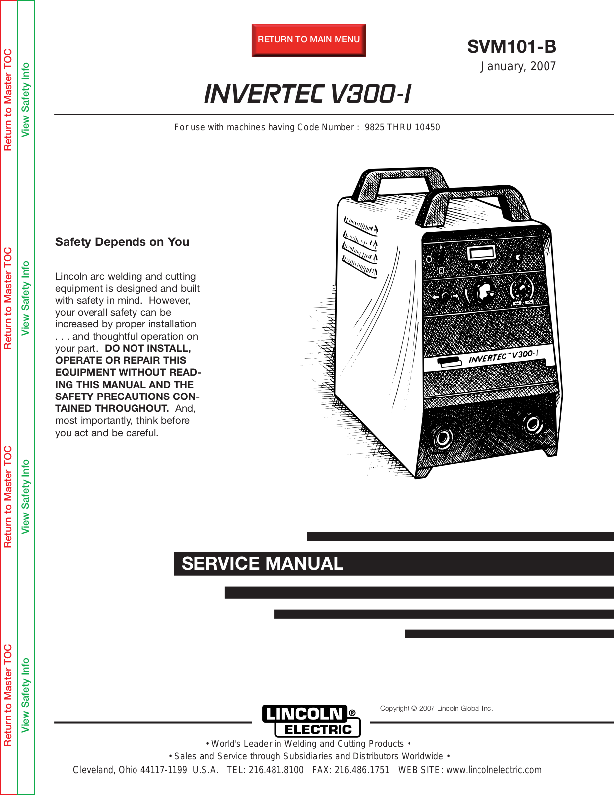 Lincoln Electric SVM101-B User Manual