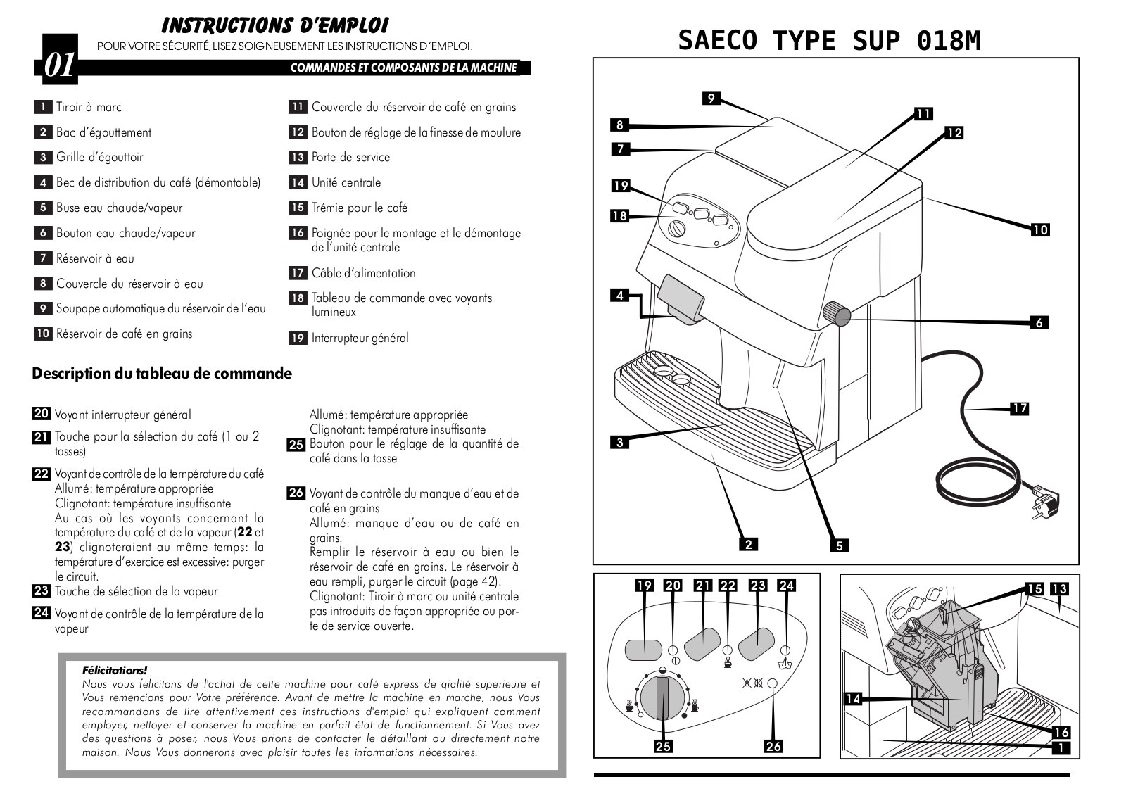 SAECO GDM-23RF, Vienna Deluxe User Manual