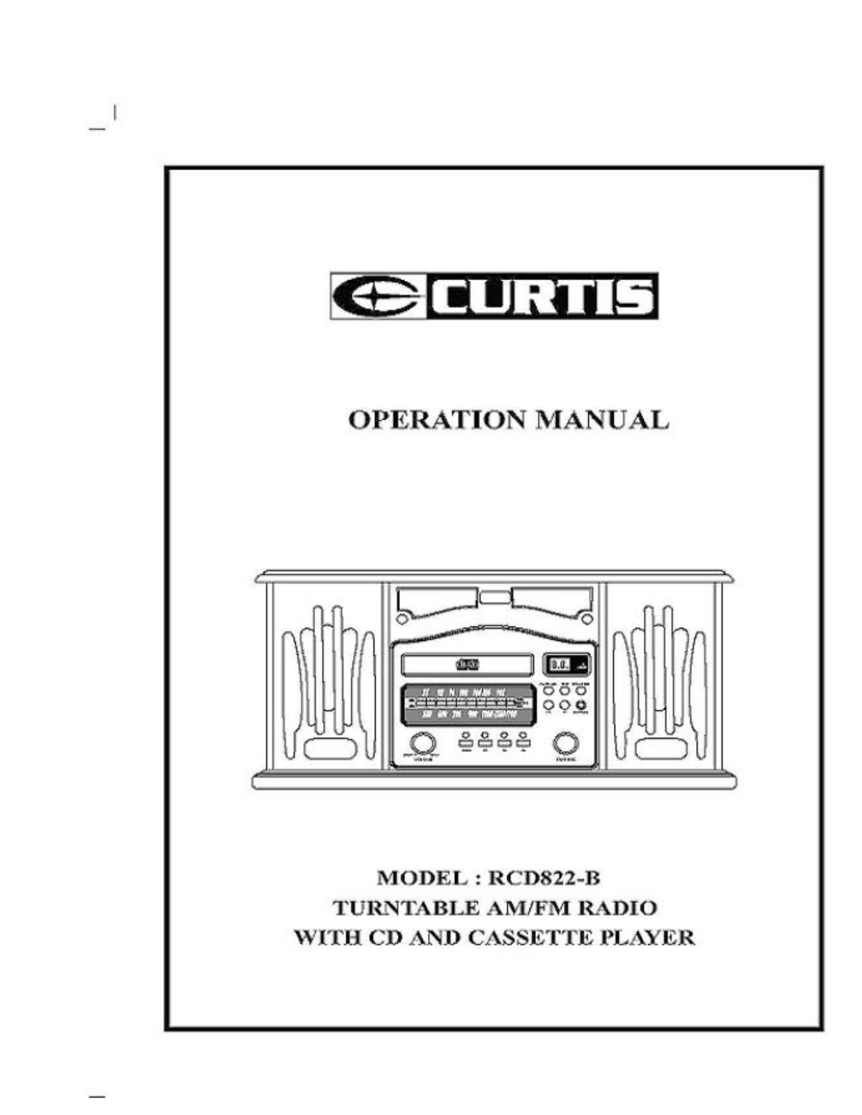 Curtis RCD822-B User Manual