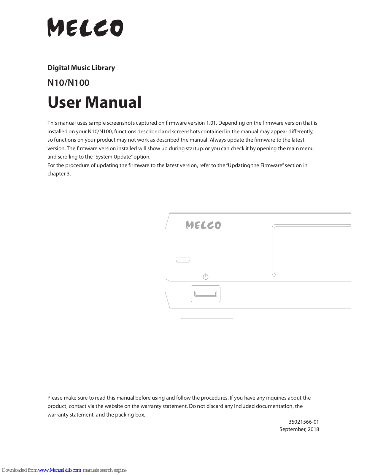 Melco N10, N100 User Manual