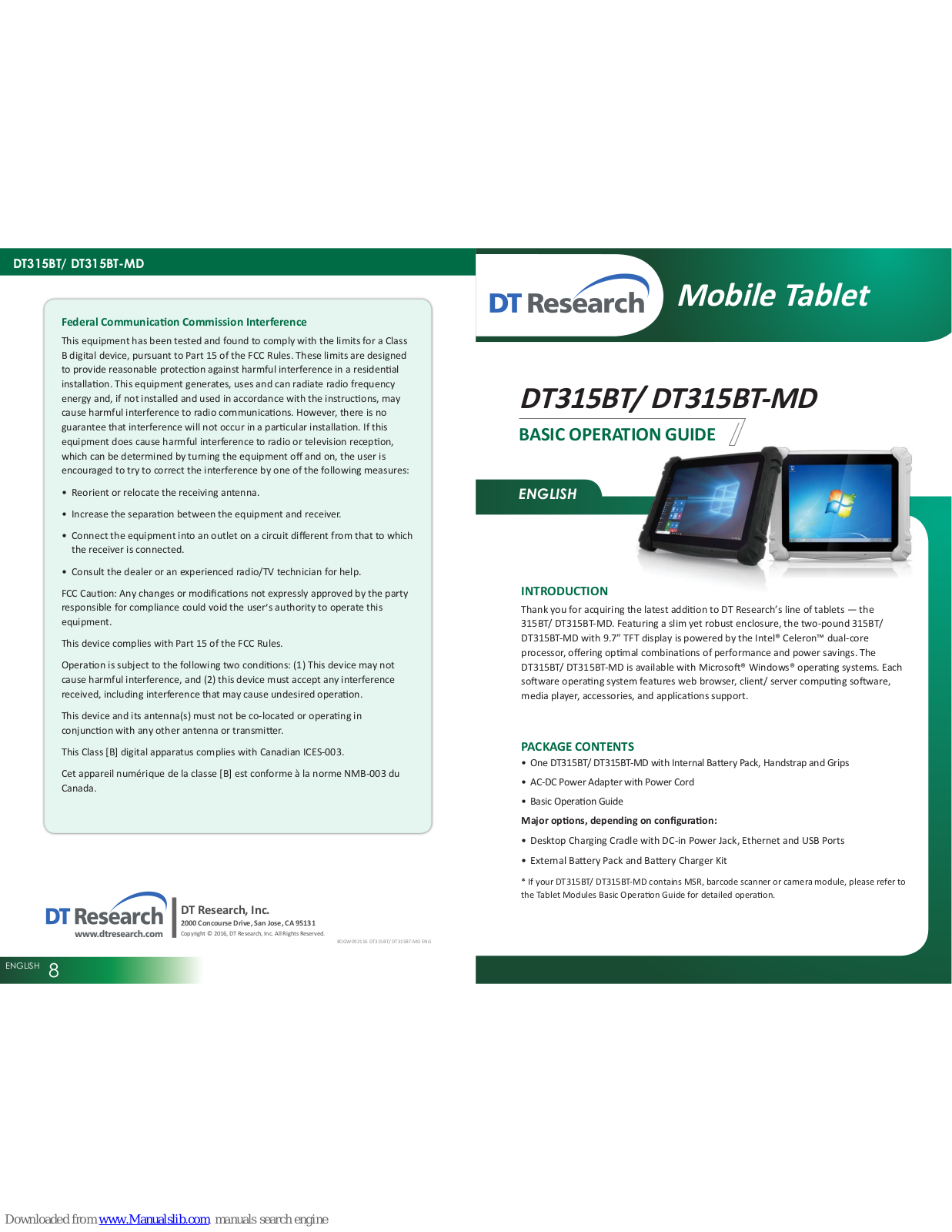 DT Research DT315BT, DT315BT-MD Basic Operation Manual