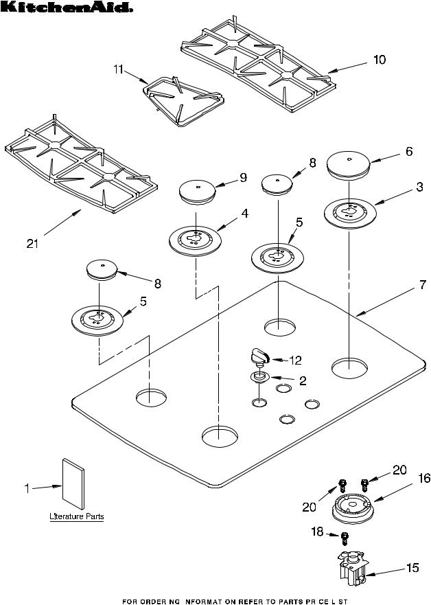 KitchenAid KGCC505HWH2 Parts List