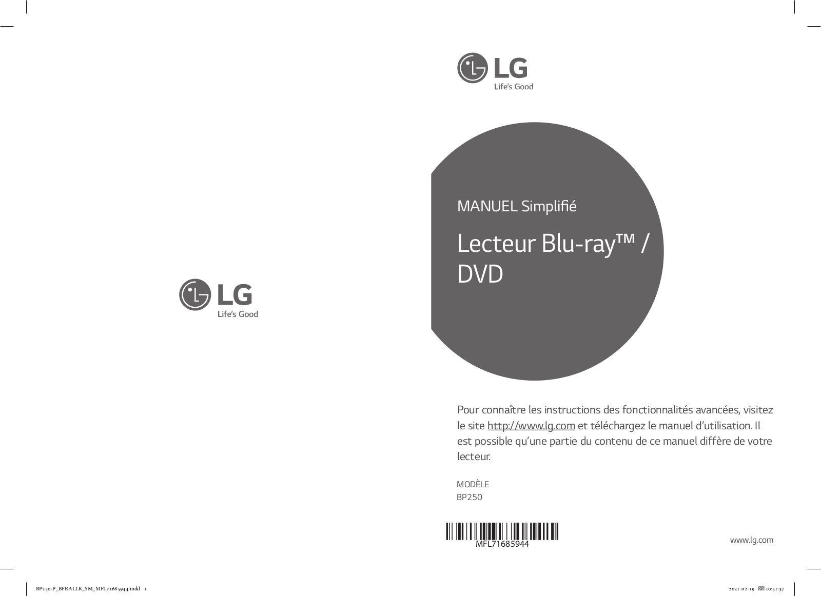 LG BP250 User Guide