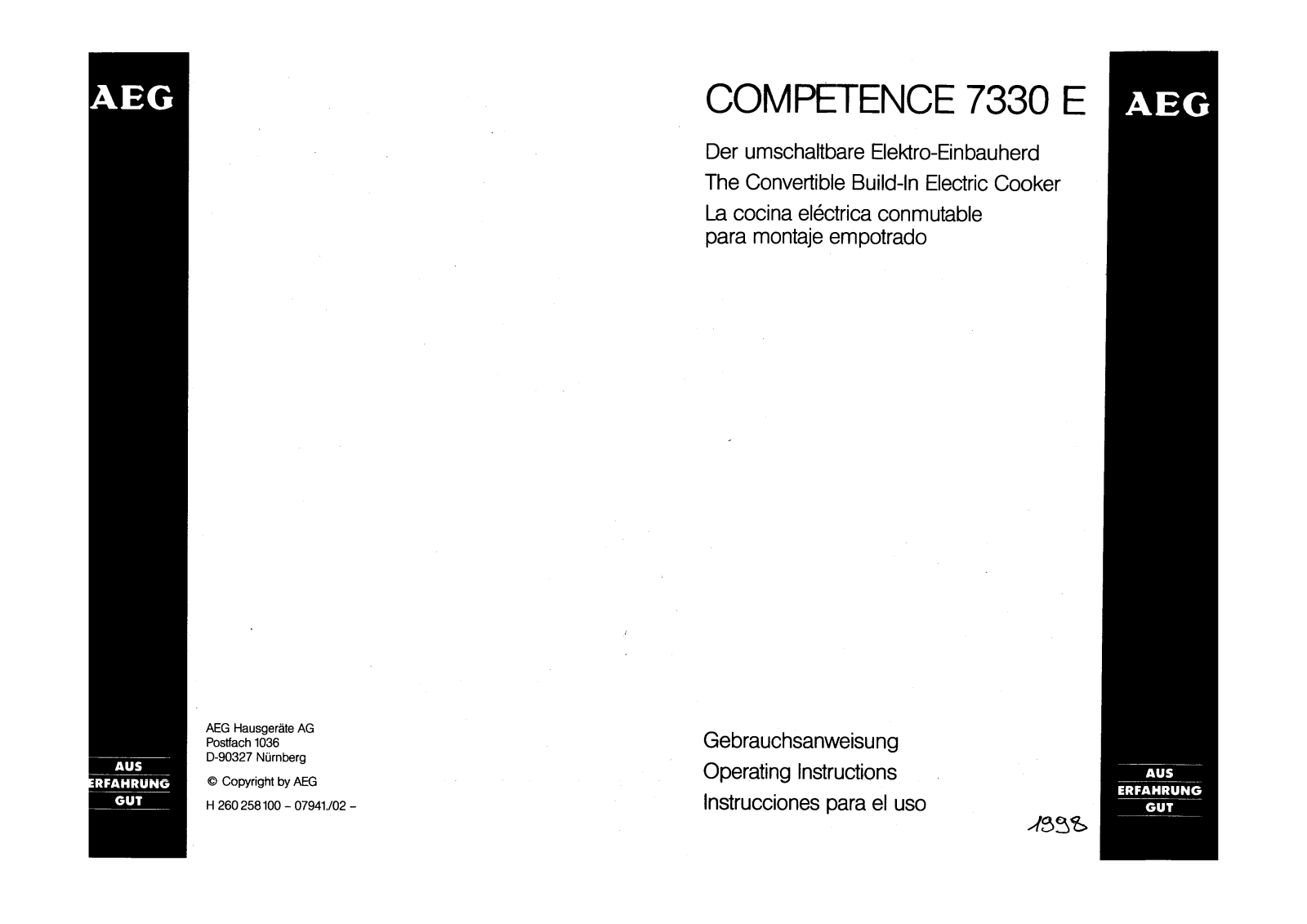 AEG COMPETENCE 7330E Manual