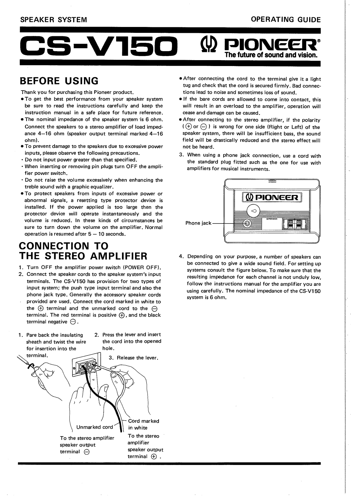 Pioneer CB-V150 User Manual