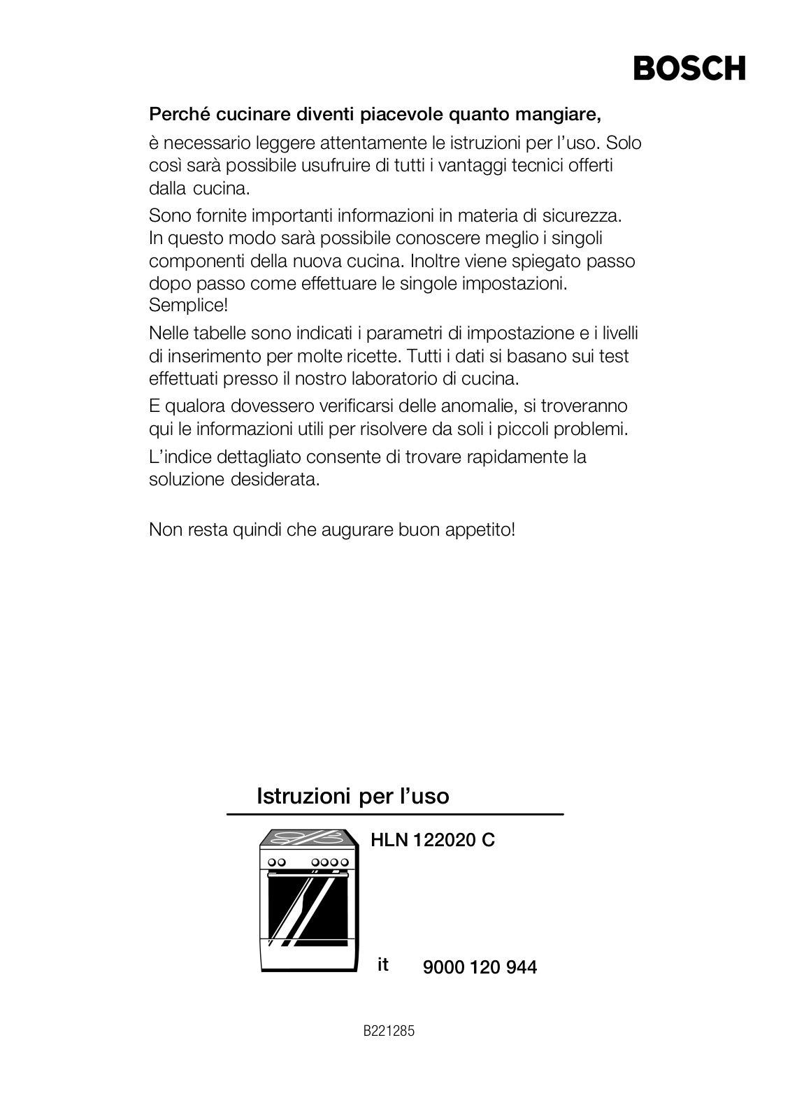 Bosch HLN122020C User Manual