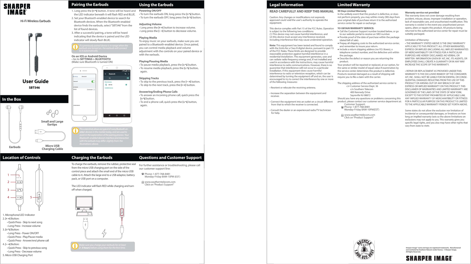 Sharper image SBT546 User Manual