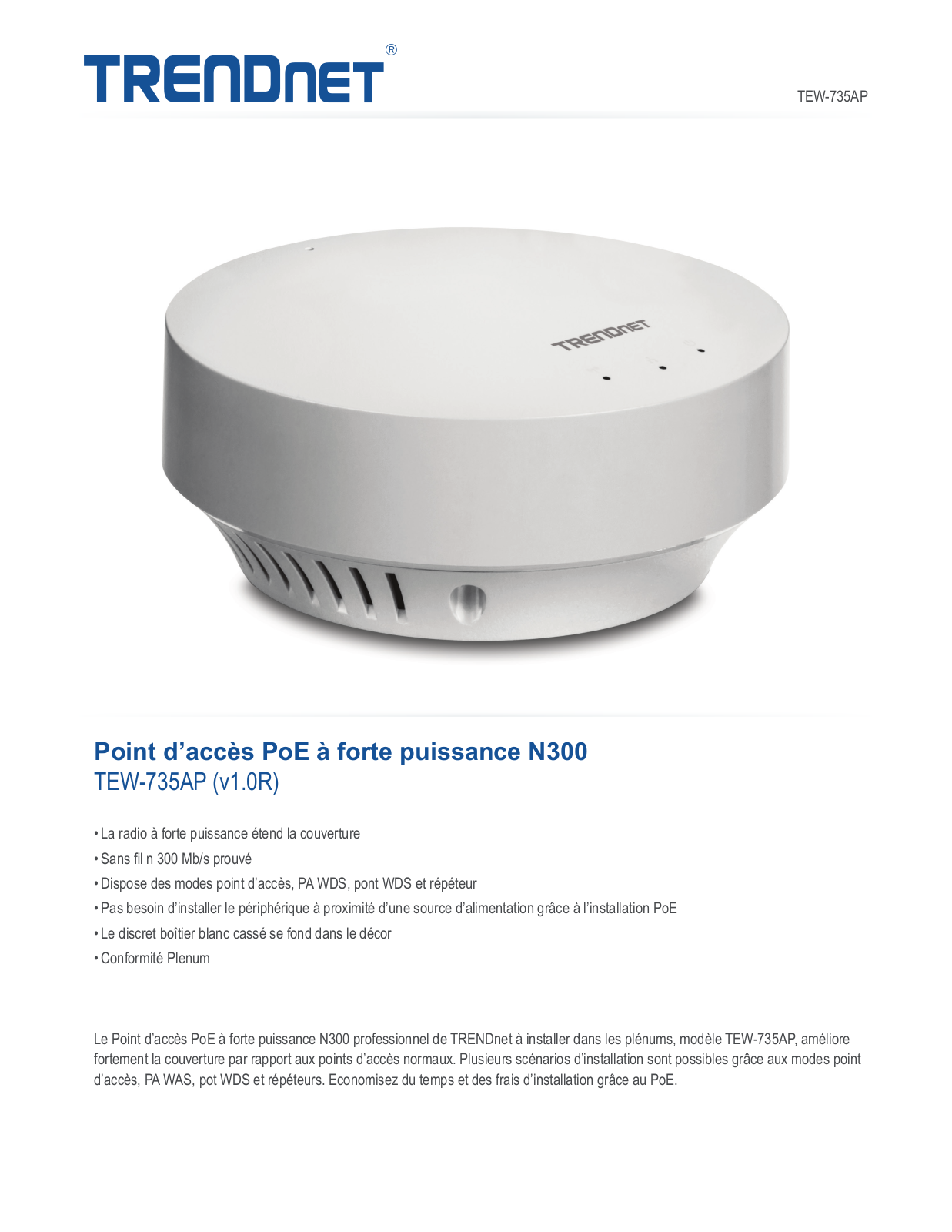 Trendnet TEW-735AP Datasheet