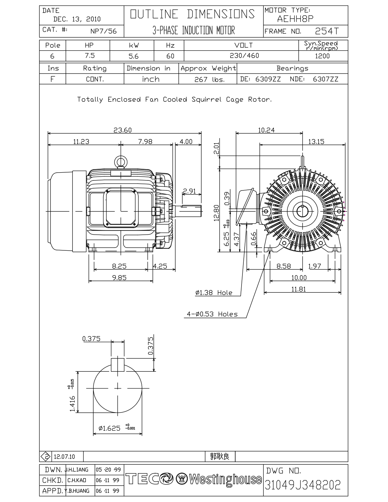 Teco NP7/56 Reference Drawing