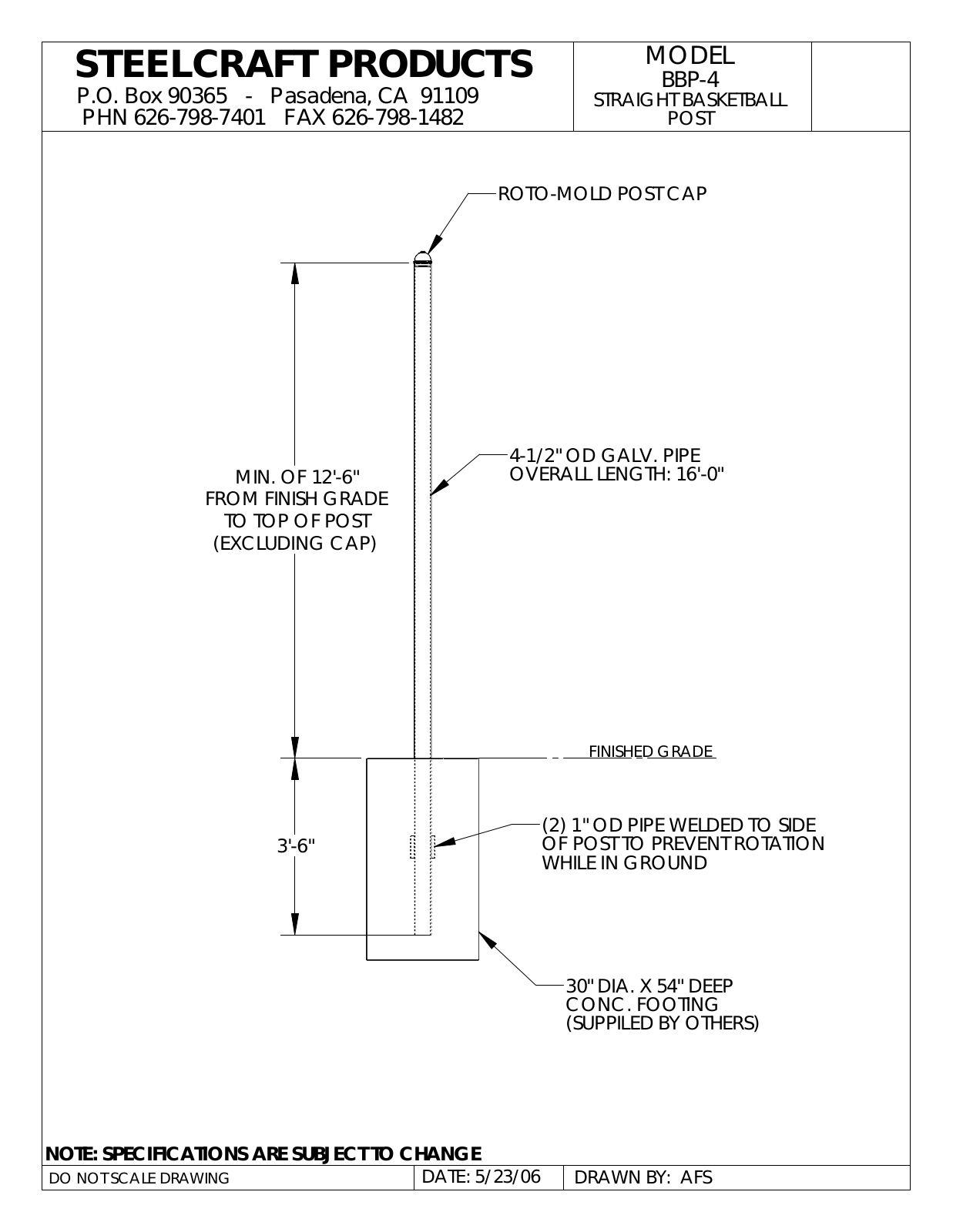 LA STEELCRAFT BBP-4 User Manual