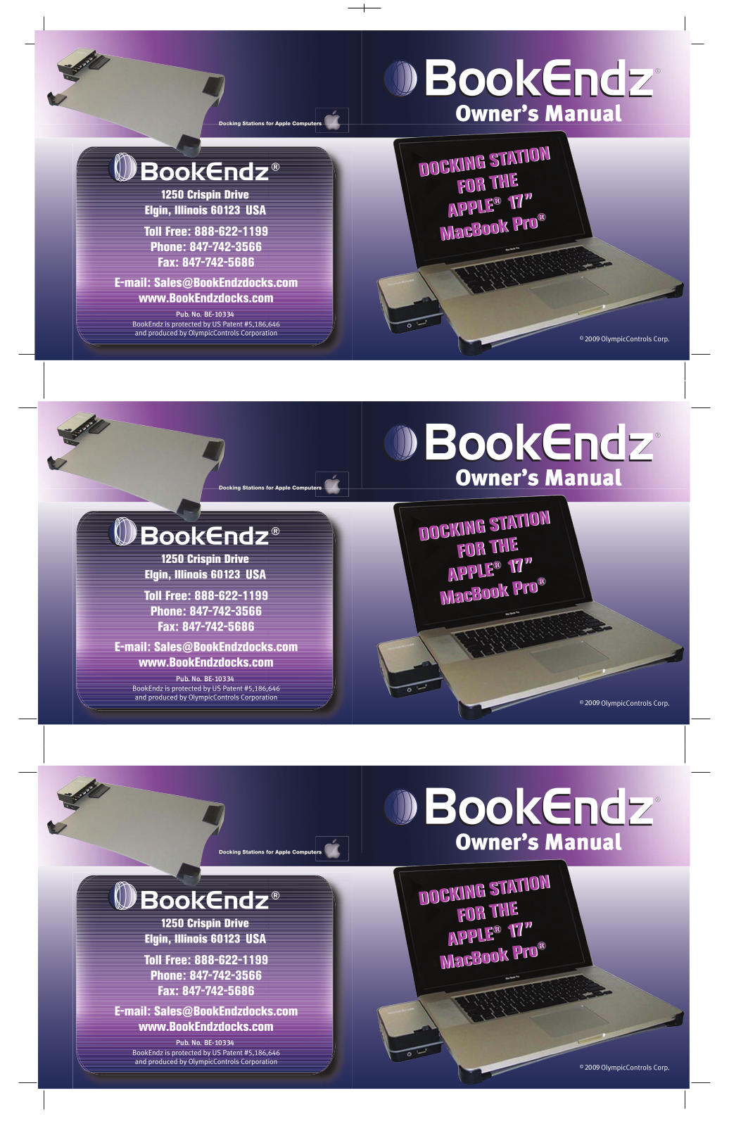 Bookendz BE-MBP17AL, BE-10341 User Manual - ManualMachine.com