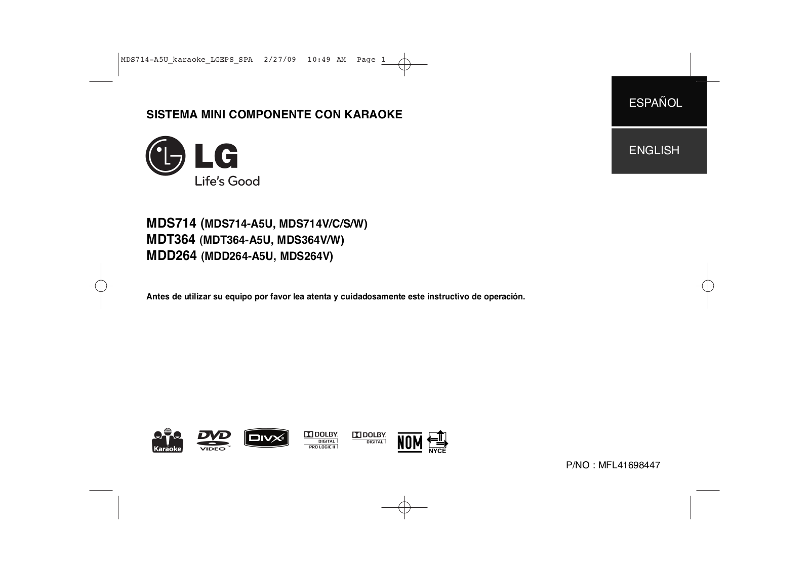 LG MDS714-A5U User Manual