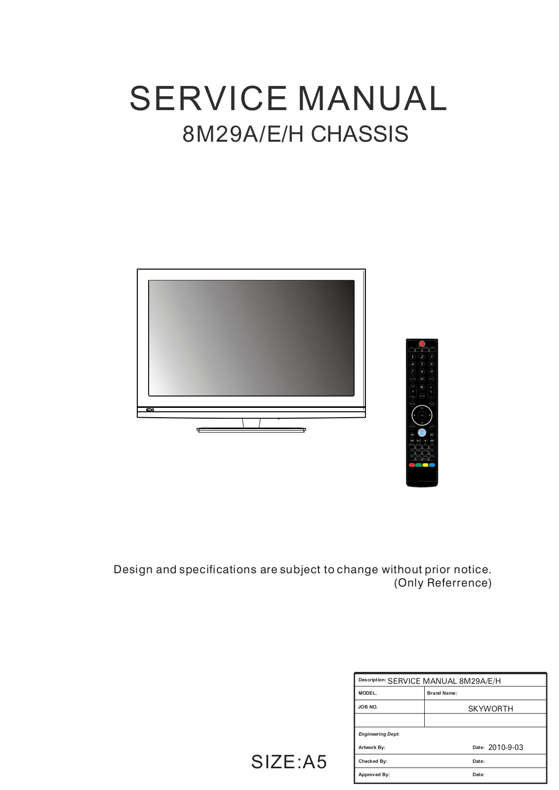 Skyworth 8M29A, 8M29E, 8M29H Schematic