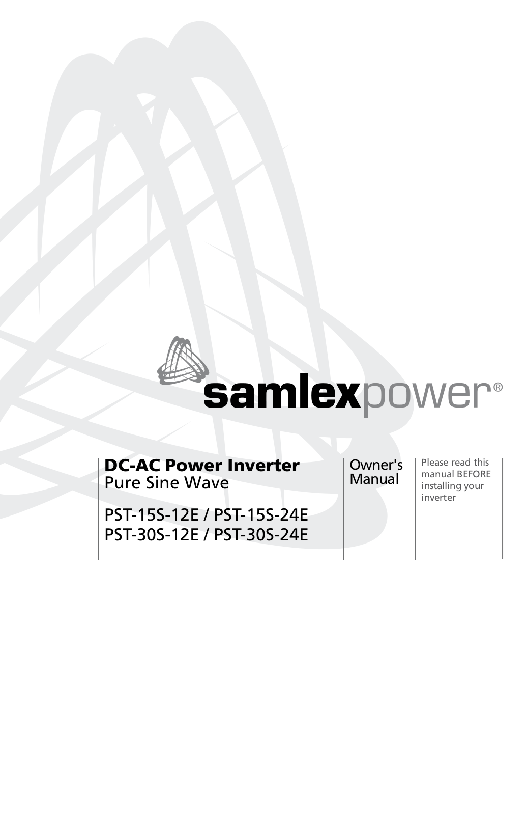 Samlex America PST-30S-24E User Manual