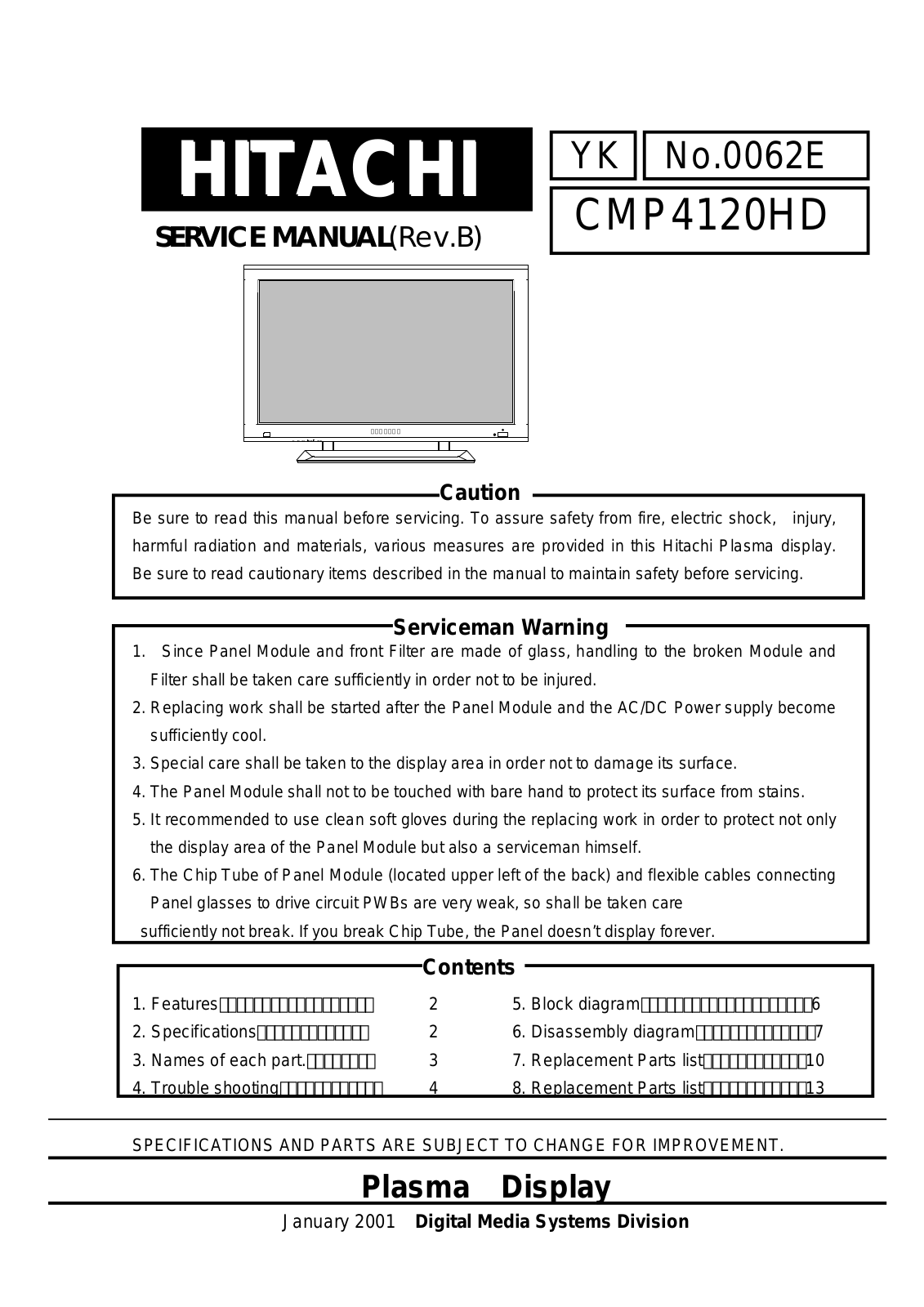 Hitachi CMP4120H Service Manual