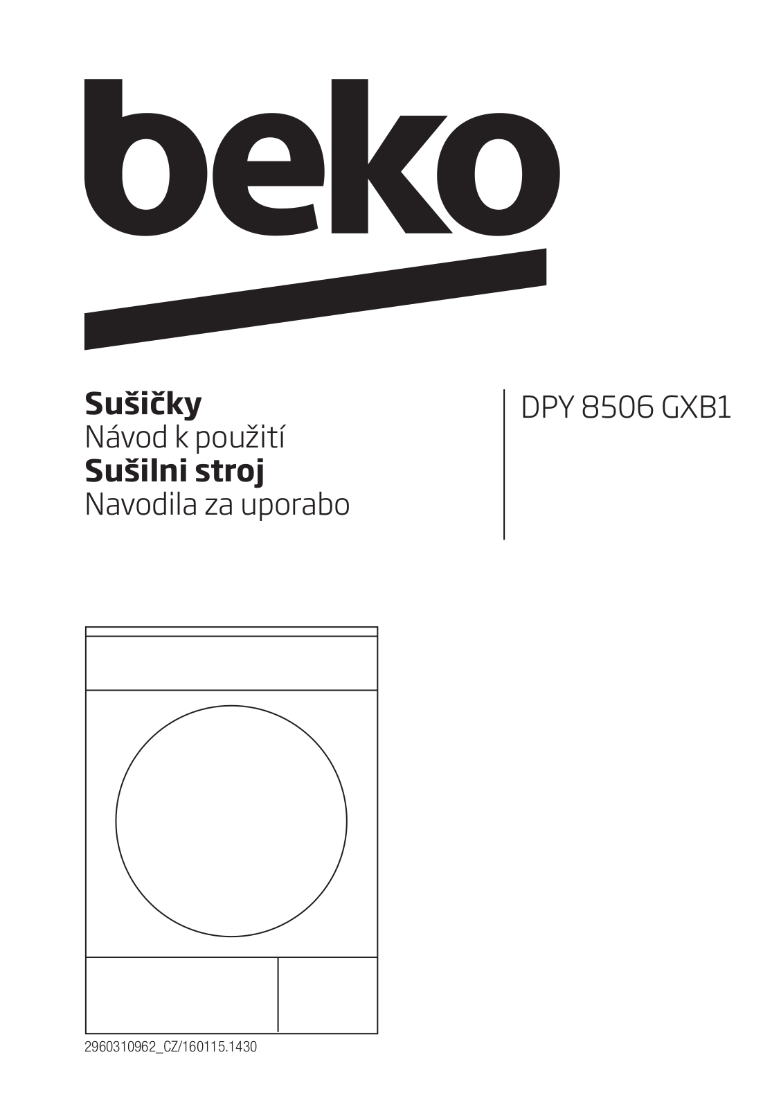 Beko DPY 8506 GXB1 User Manual