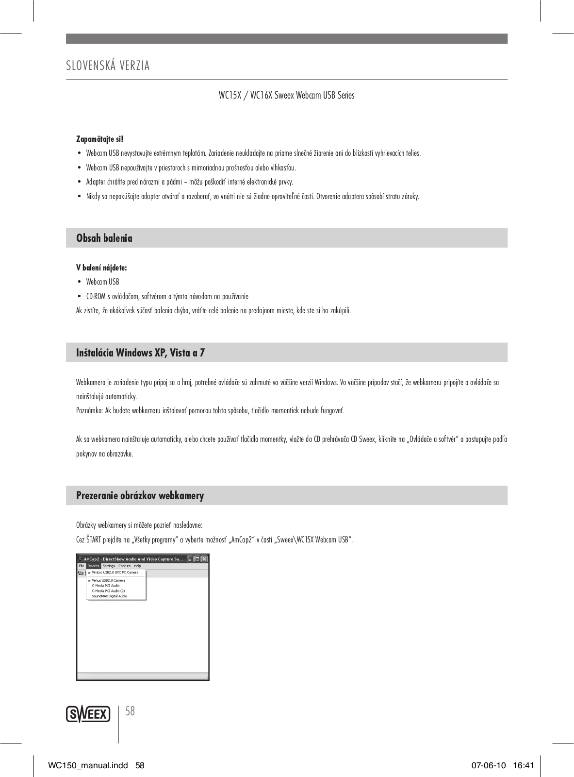 Sweex WC15X, WC16X User Manual