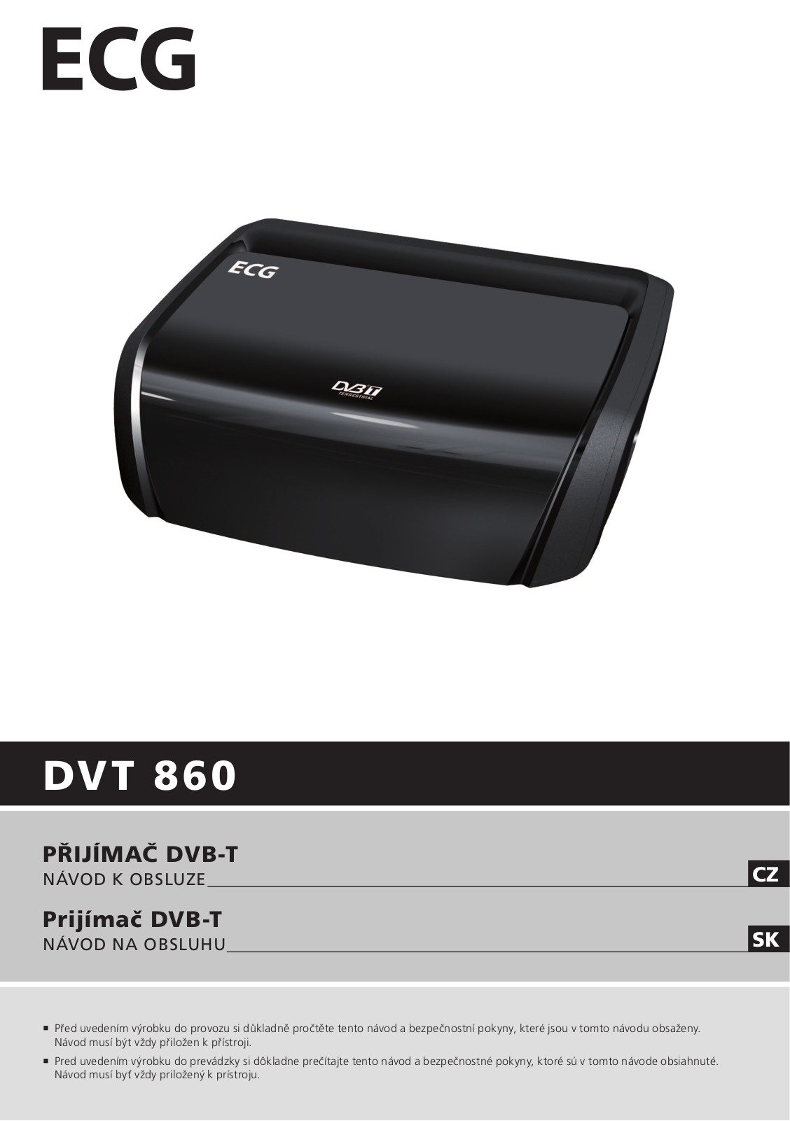 ECG DVT 860 User Manual