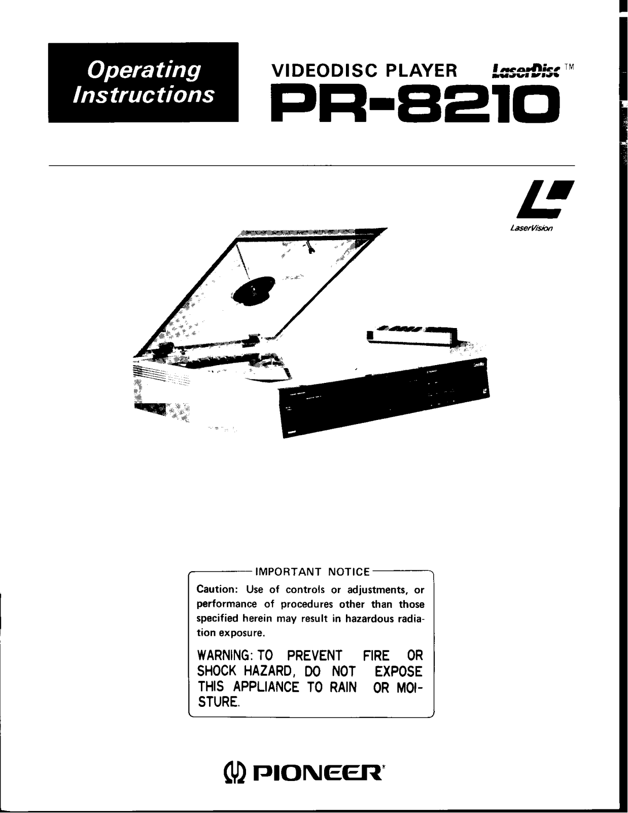 Pioneer PR-8210 User Manual