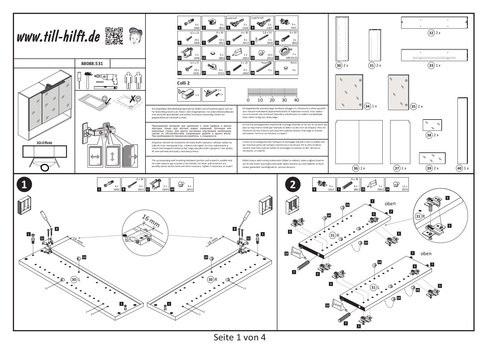 HELD MOBEL Soria Assembly instructions