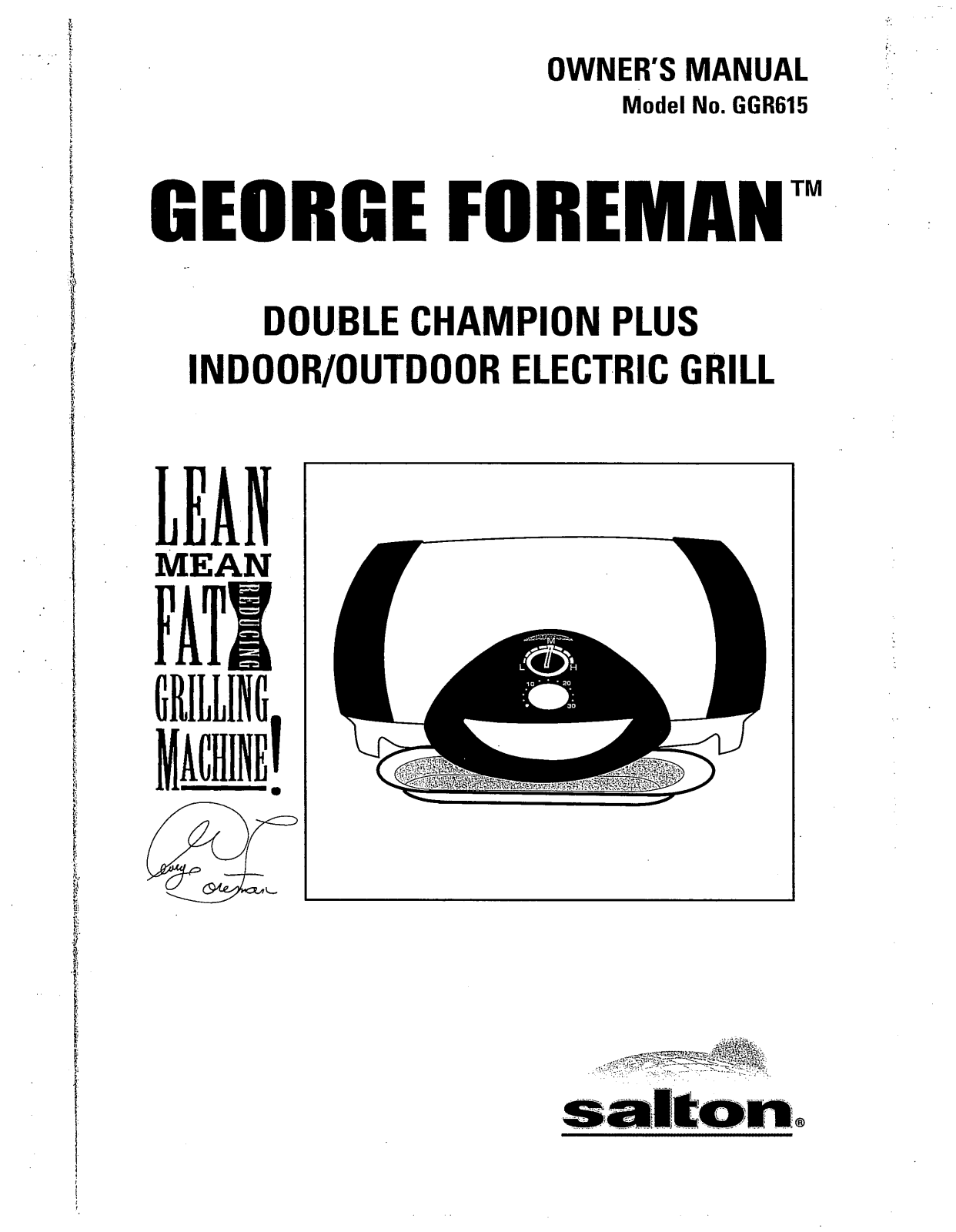 George Foreman GGR615 User Manual