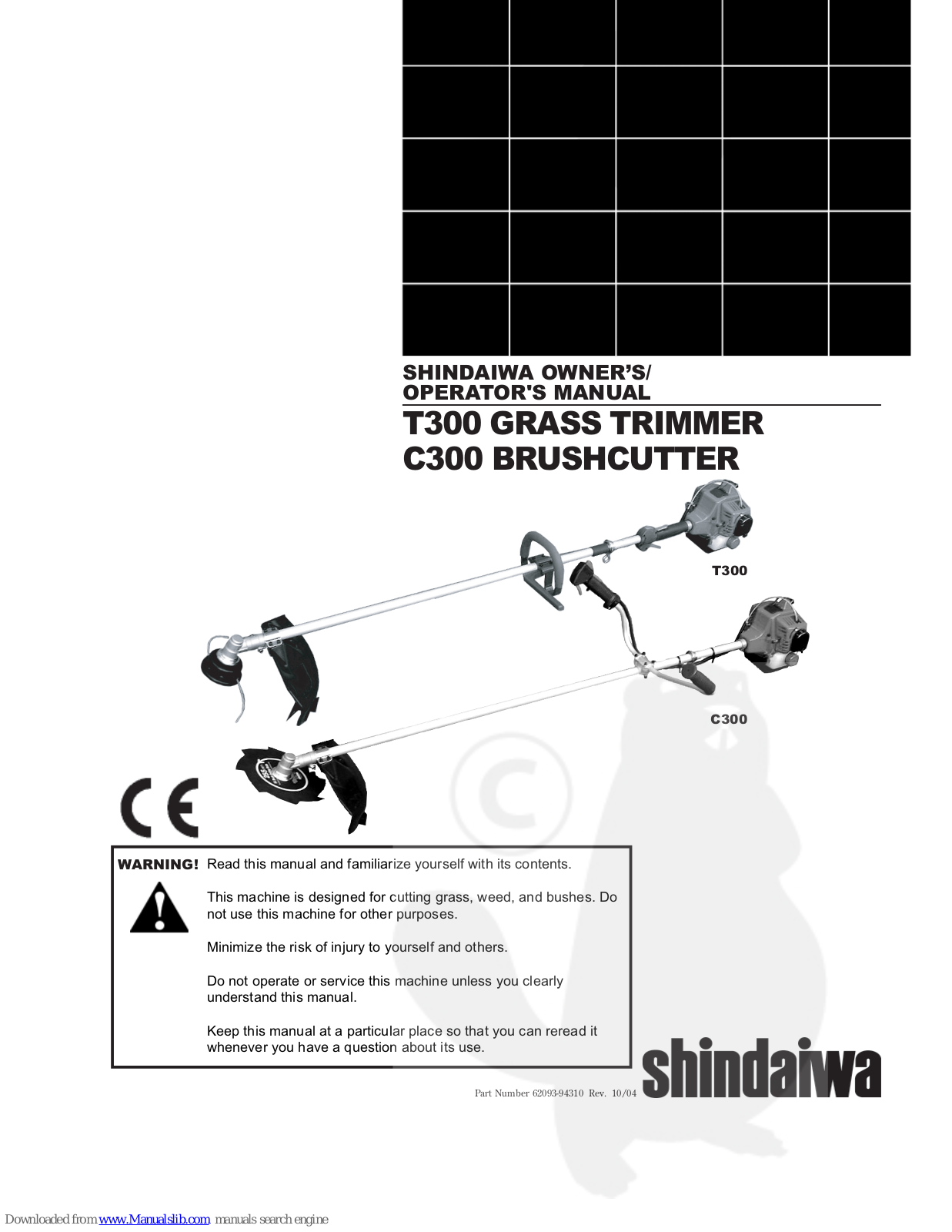 Shindaiwa T300, C300 Owner's/operator's Manual