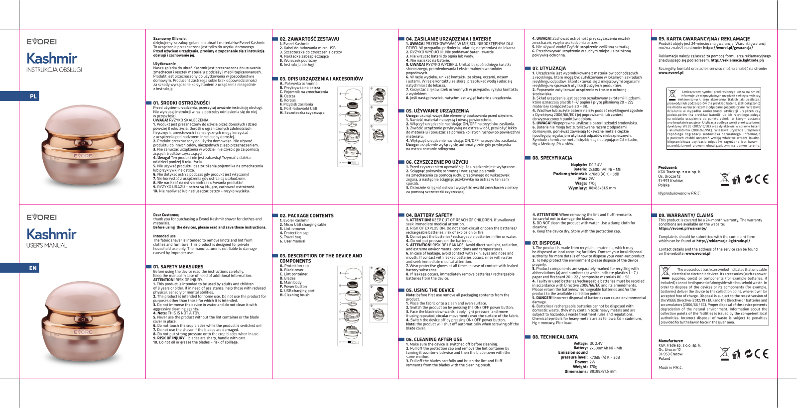 EVOREI Kashmir User guide - ManualMachine.com