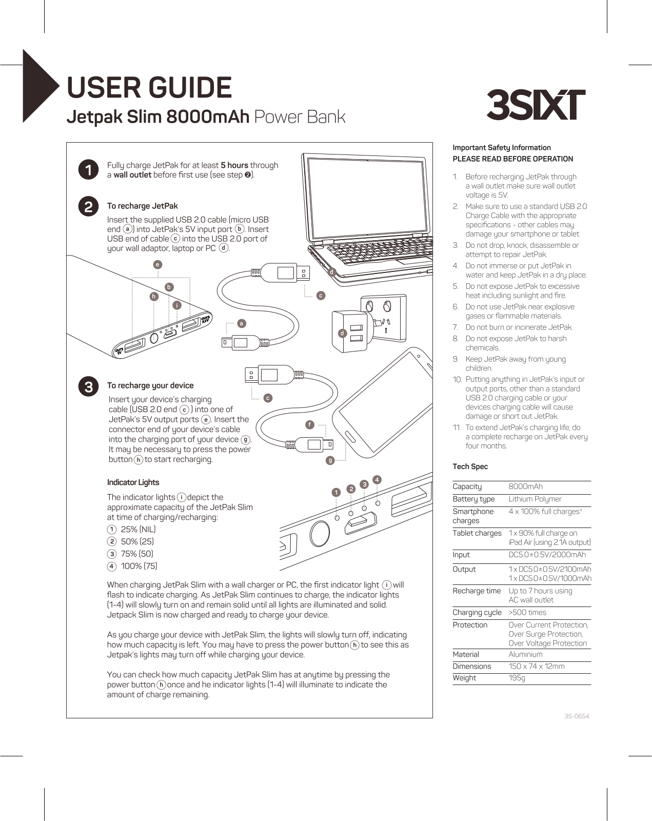 3sixt 3S-0654 User Manual