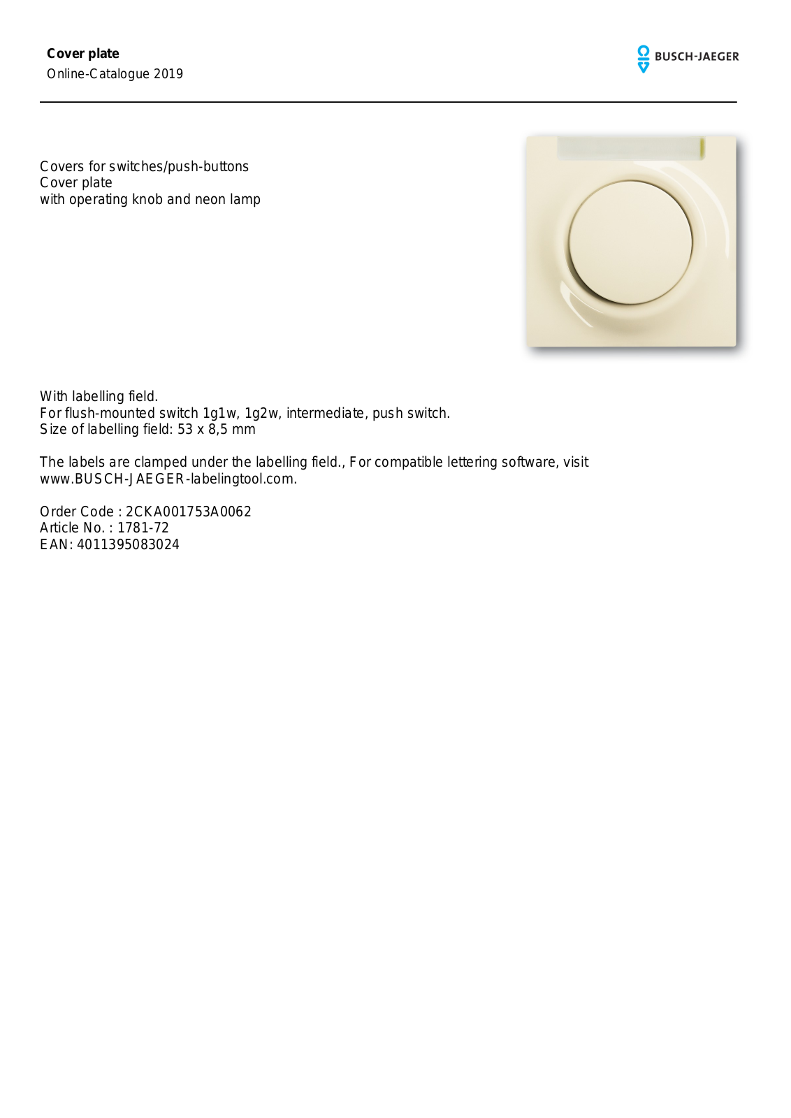 Busch-Jaeger 1781-72 User Manual - ManualMachine.com