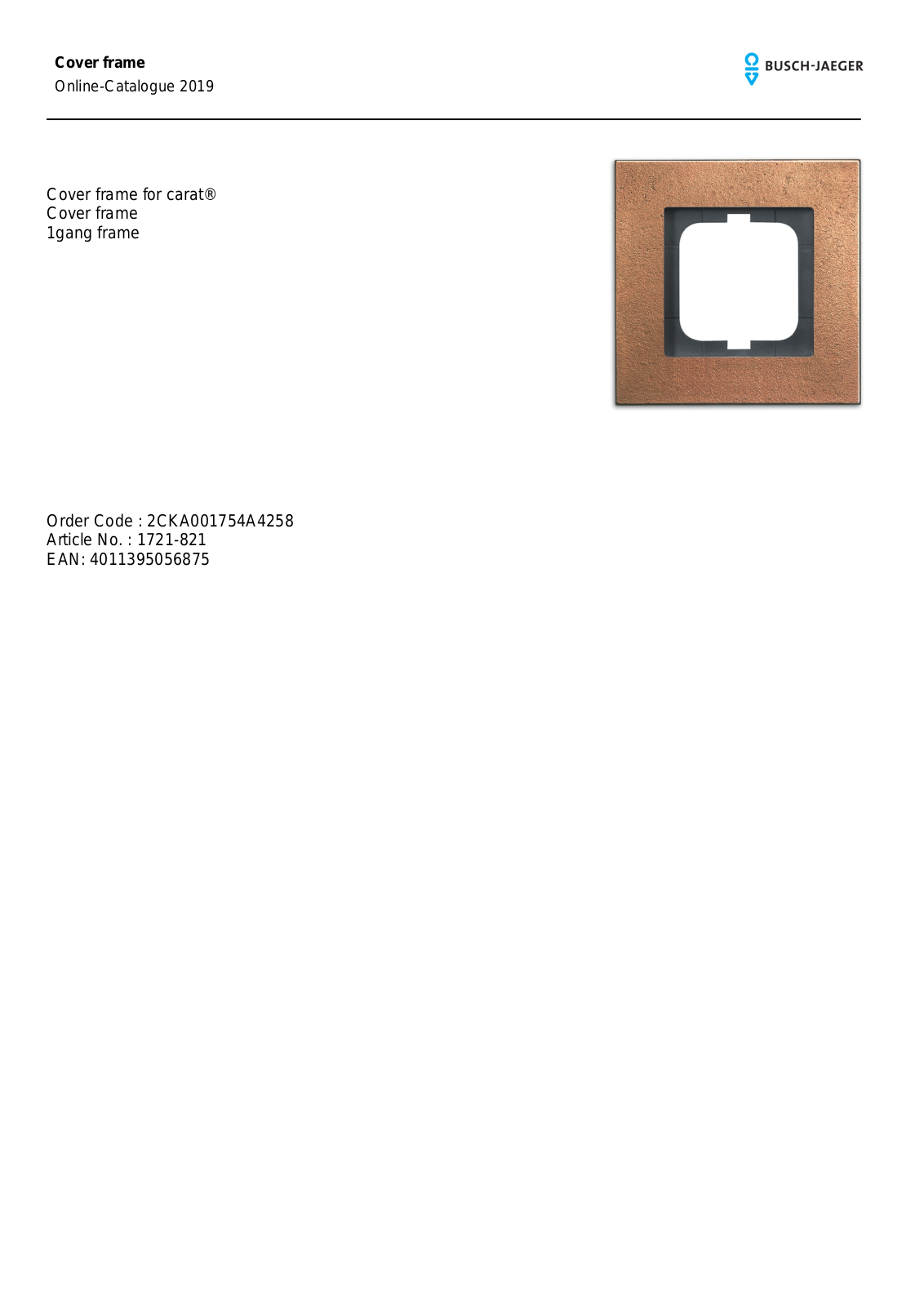 Busch-Jaeger 1721-821 User Manual