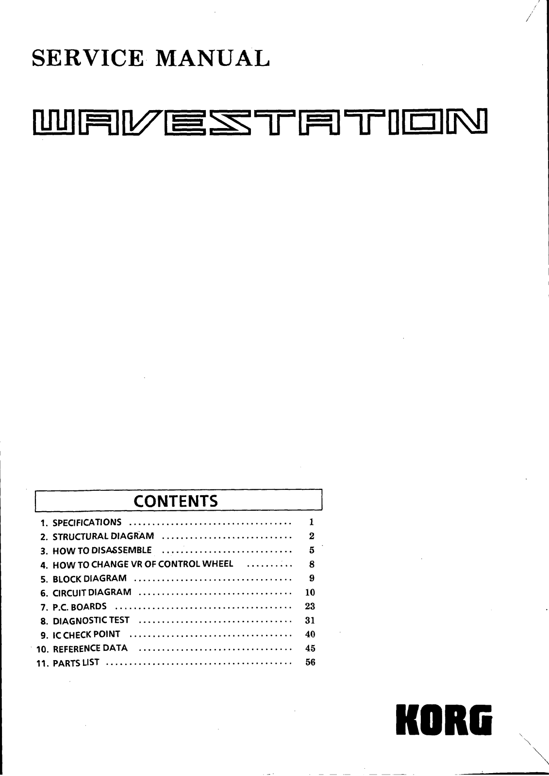 Korg WaveStation Service Manual