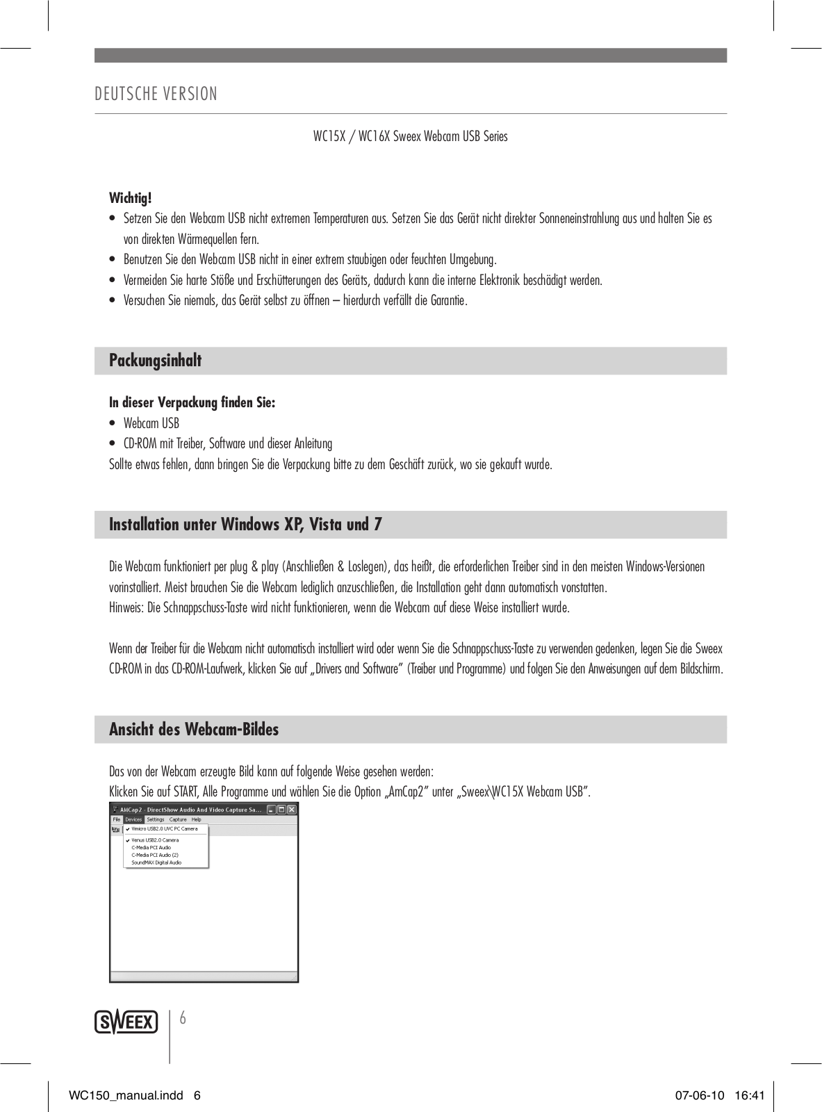 Sweex WC15X, WC16X User Manual