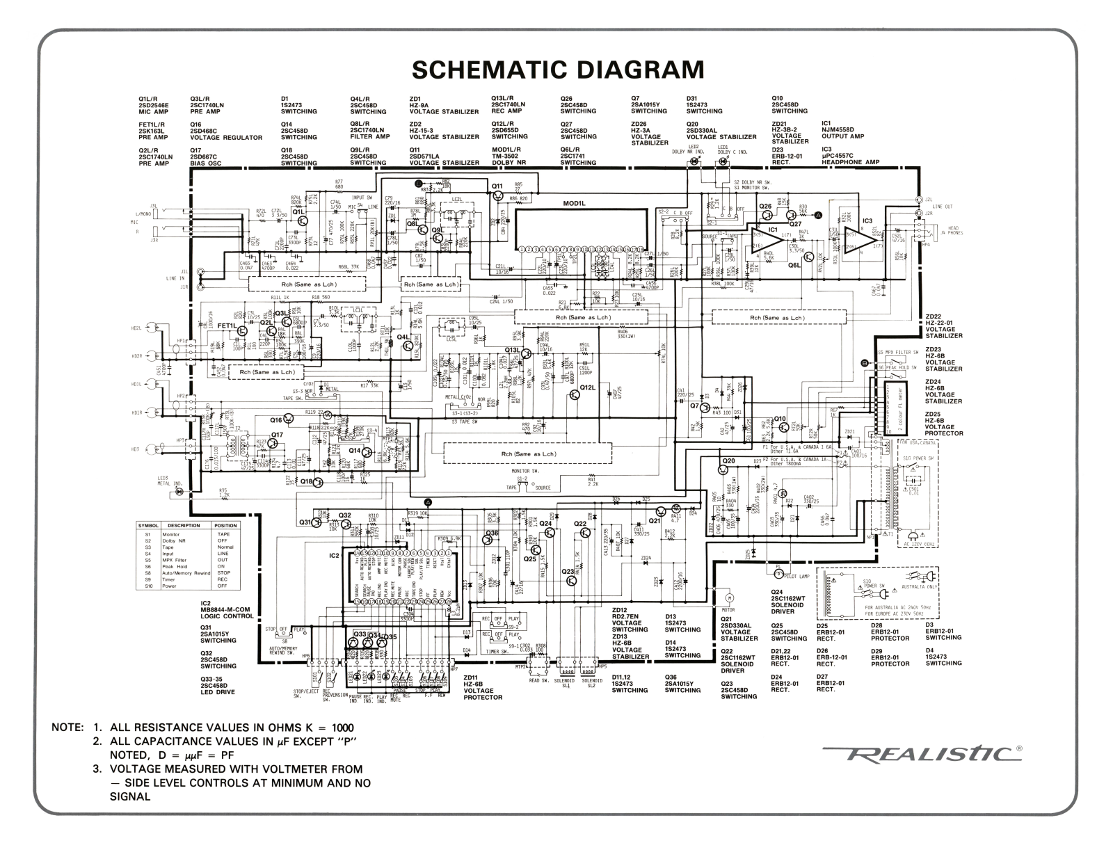 Realistic SCT-33 Schematic