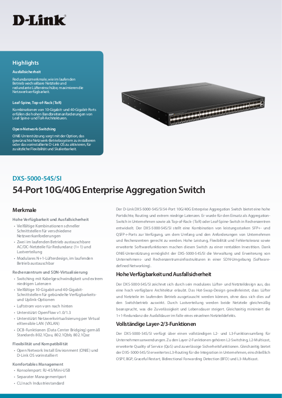 D-Link DXS-5000-54S, DXS-5000-54SI User Manual