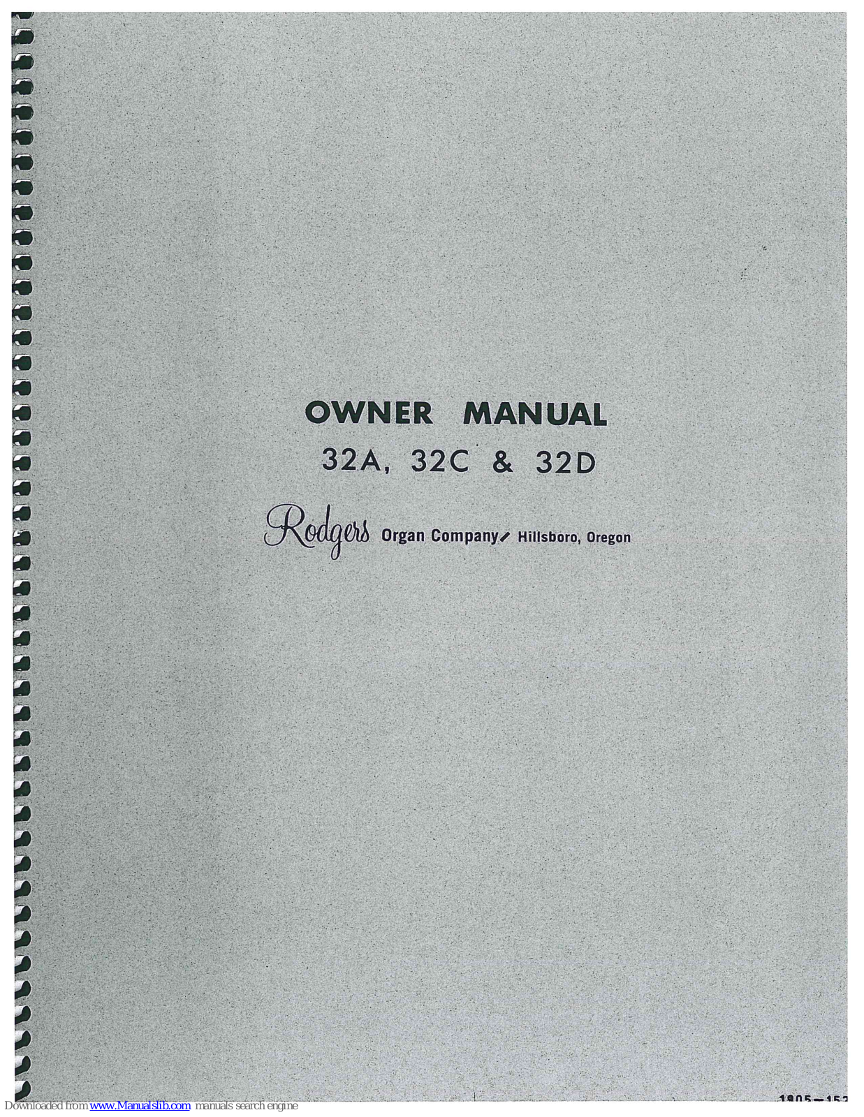 Rodgers 32A, 32C, 32D User Manual - ManualMachine.com