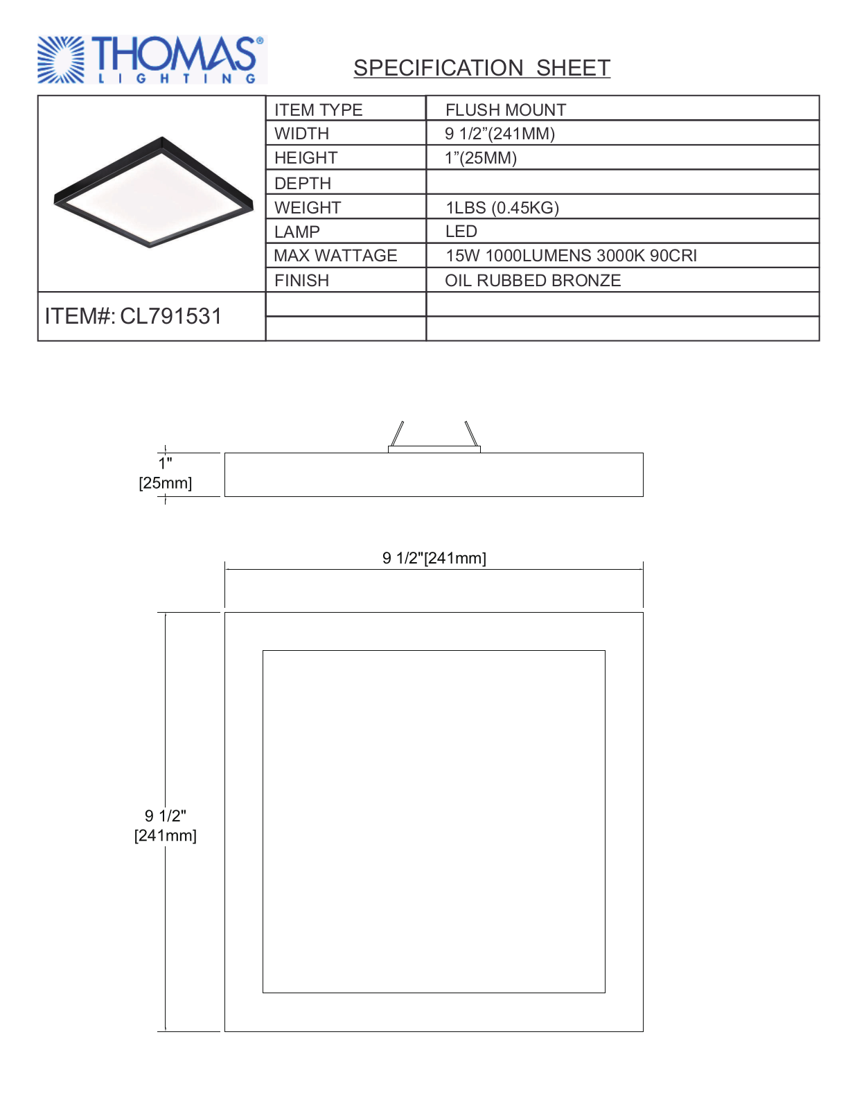 Thomas Lighting CL791531 User Manual - ManualMachine.com
